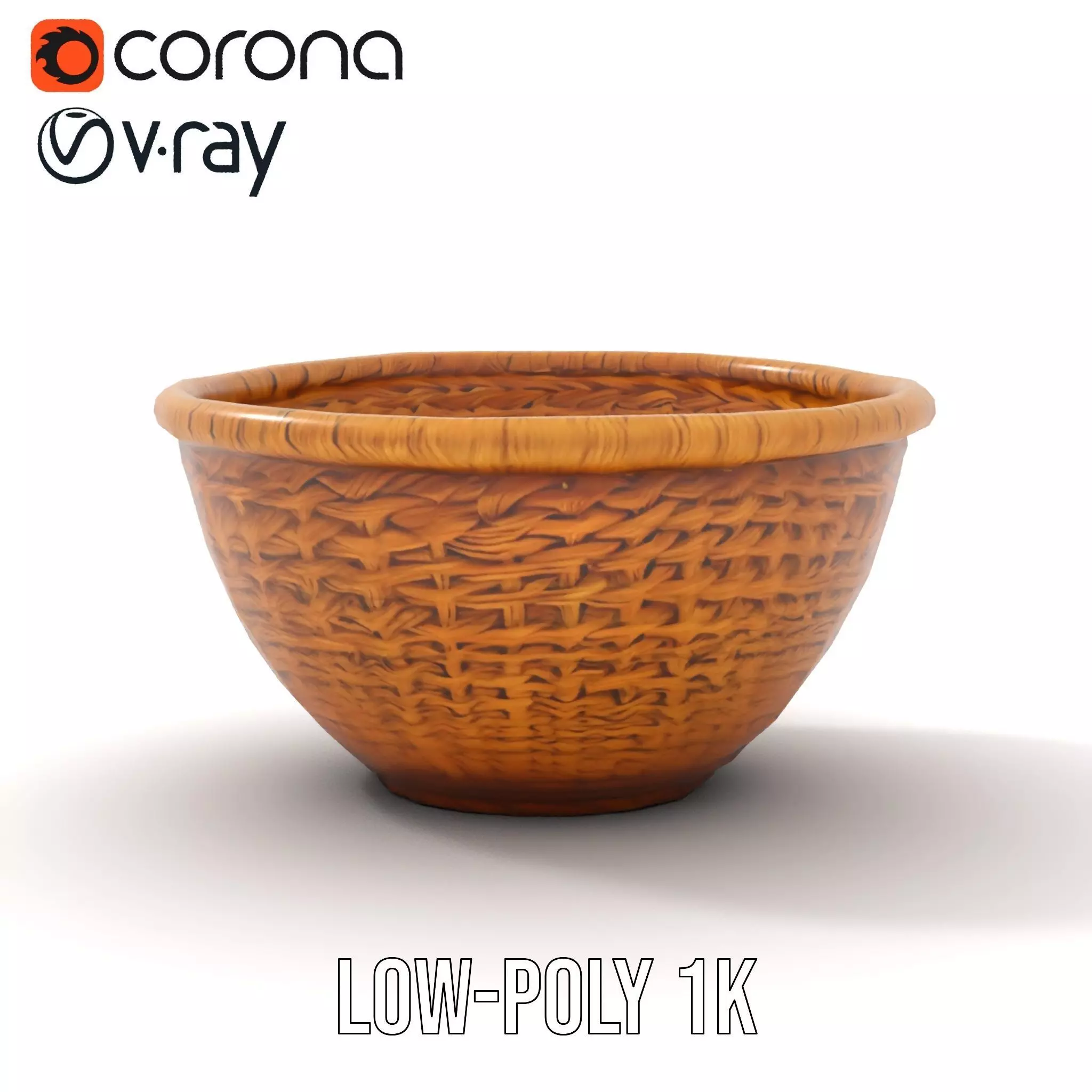 Natural Wicker Basket model pack Low-poly 3D model_12