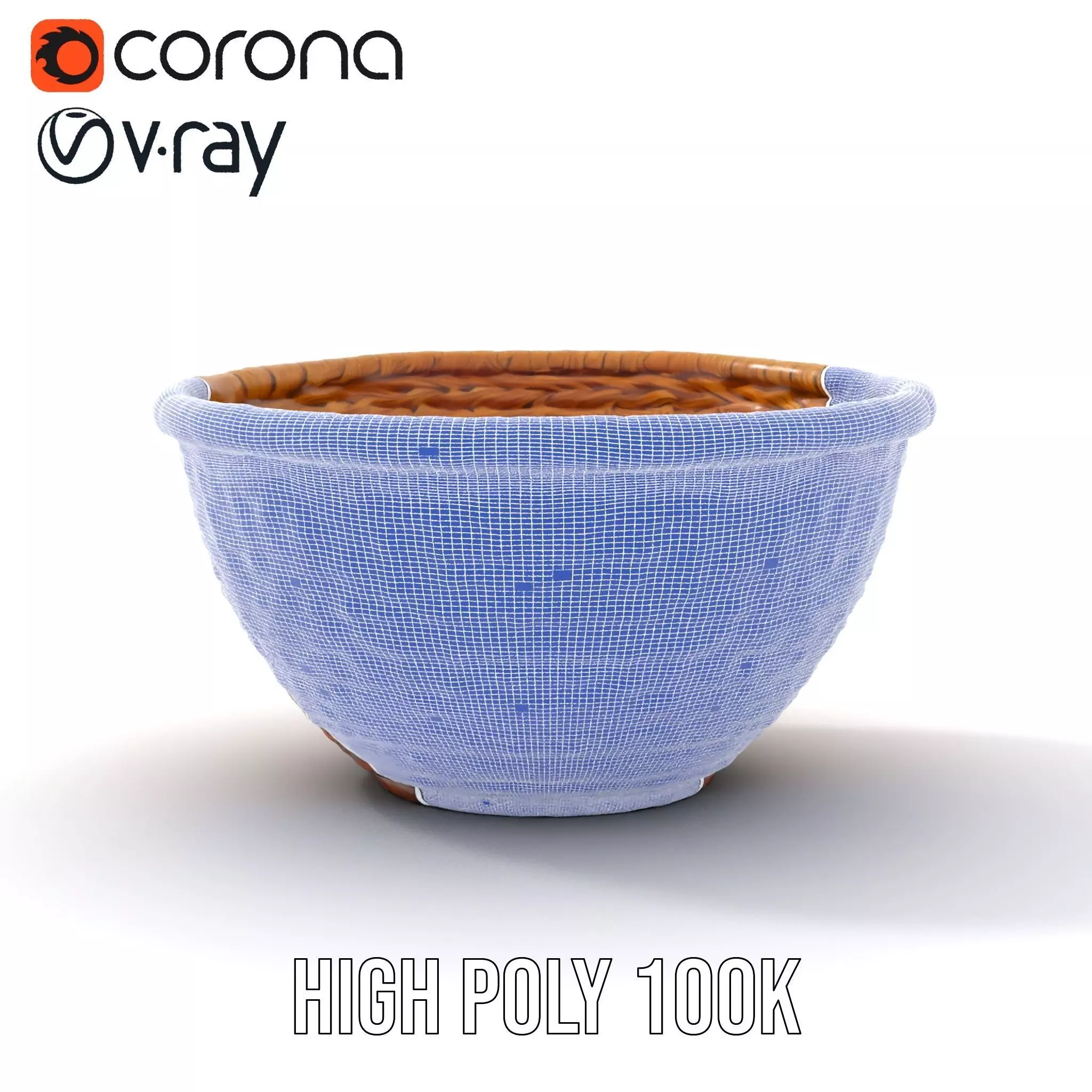 Natural Wicker Basket model pack Low-poly 3D model_33