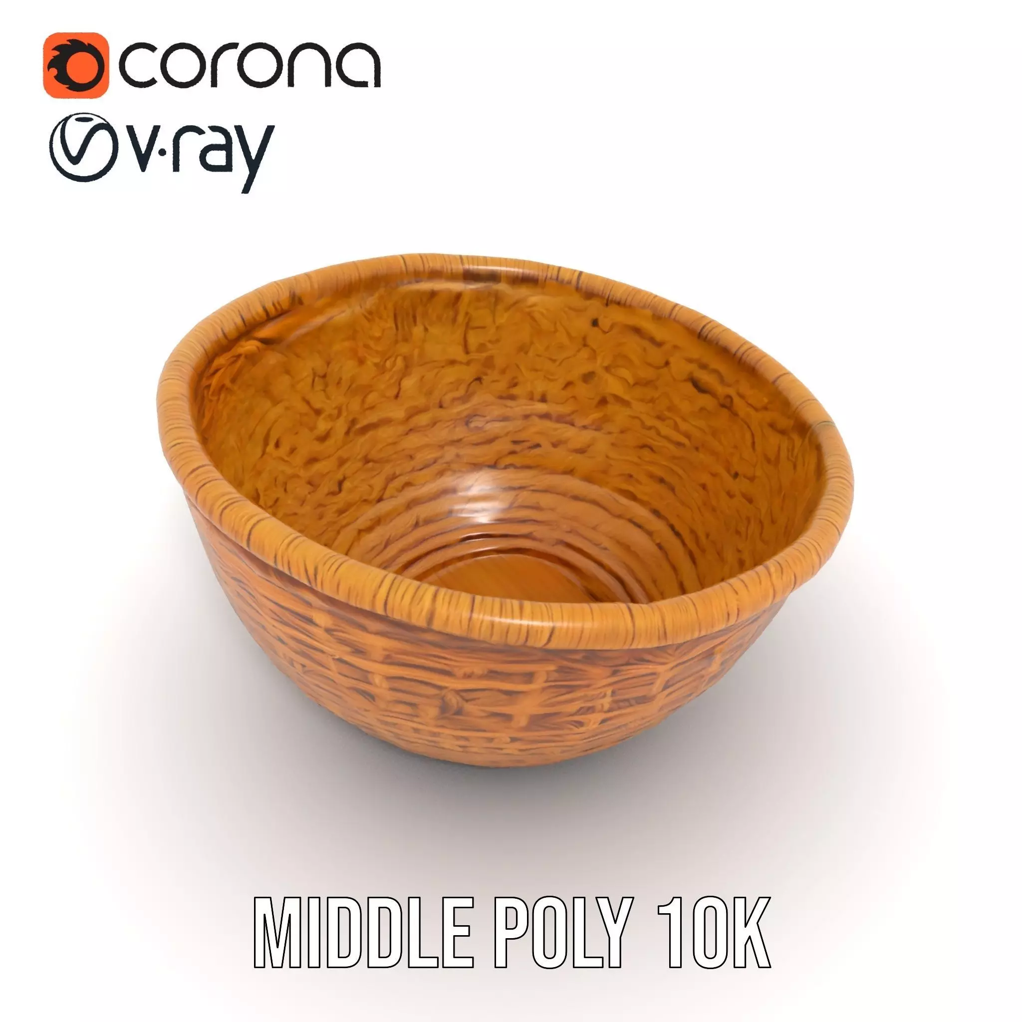Natural Wicker Basket model pack Low-poly 3D model_13