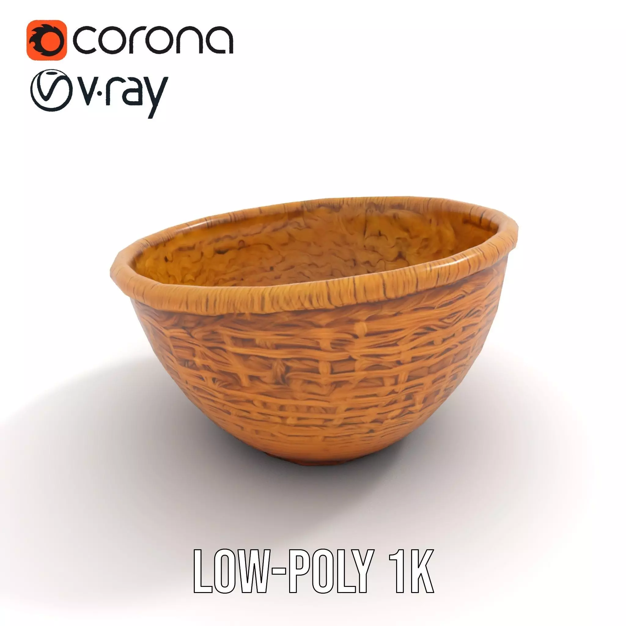 Natural Wicker Basket model pack Low-poly 3D model_9