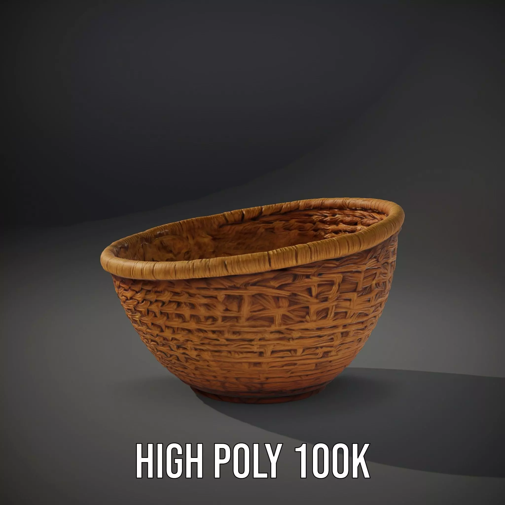 Natural Wicker Basket model pack Low-poly 3D model_10