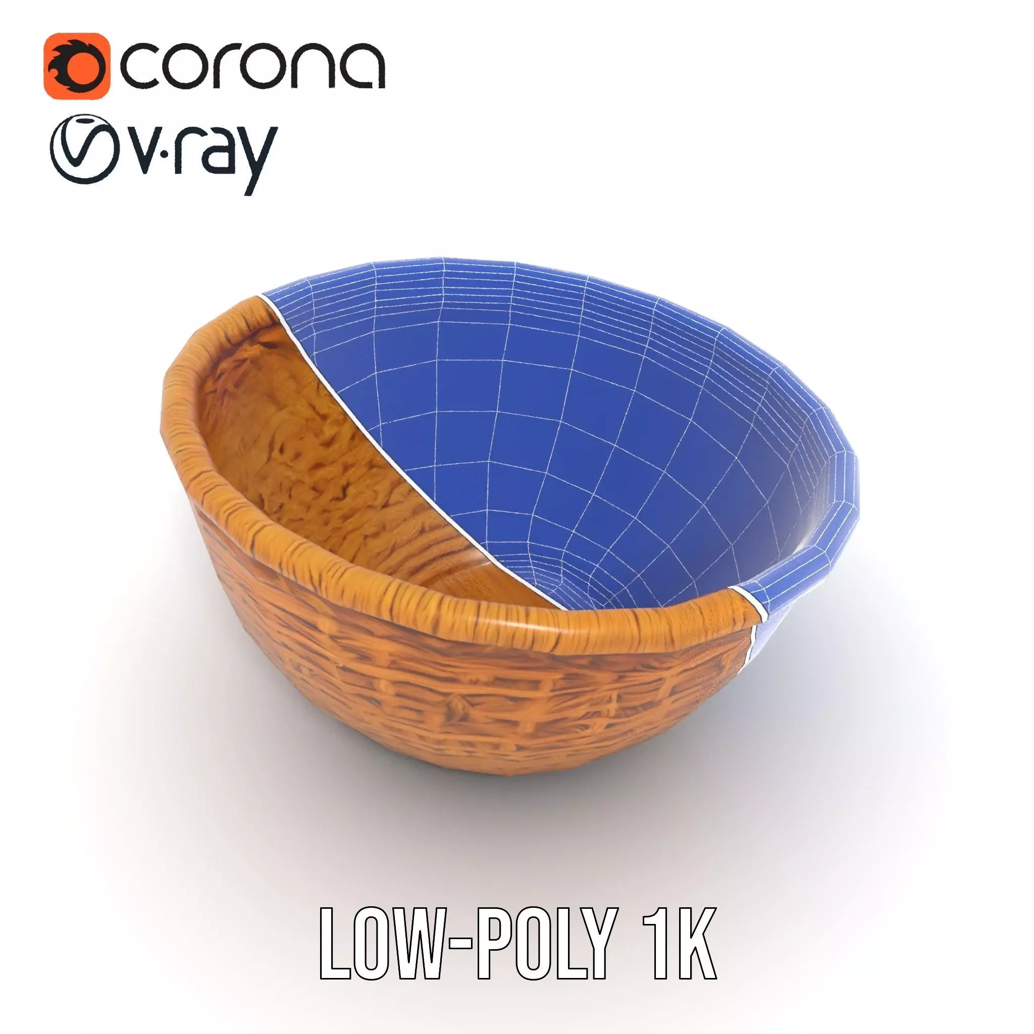 Natural Wicker Basket model pack Low-poly 3D model_14