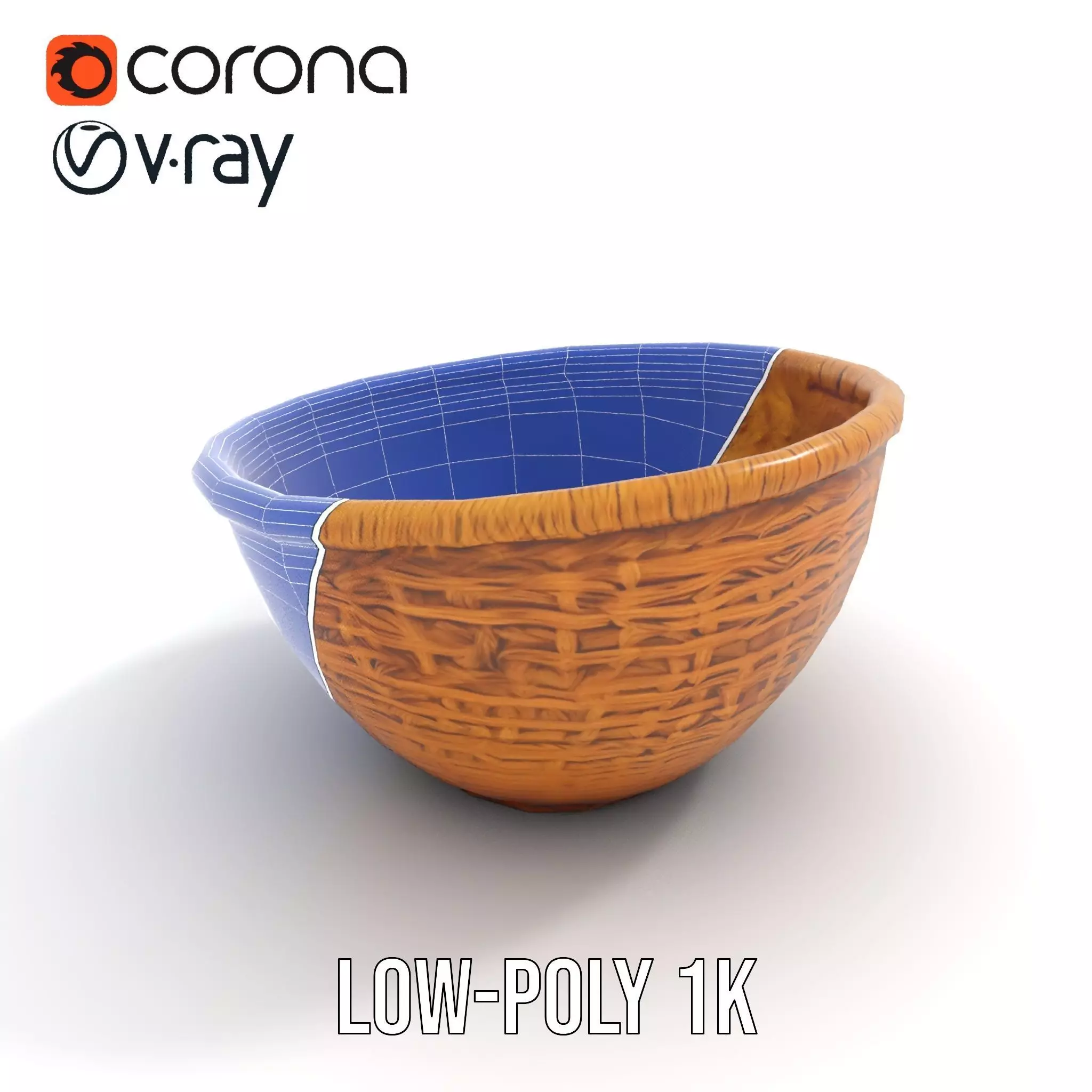Natural Wicker Basket model pack Low-poly 3D model_25