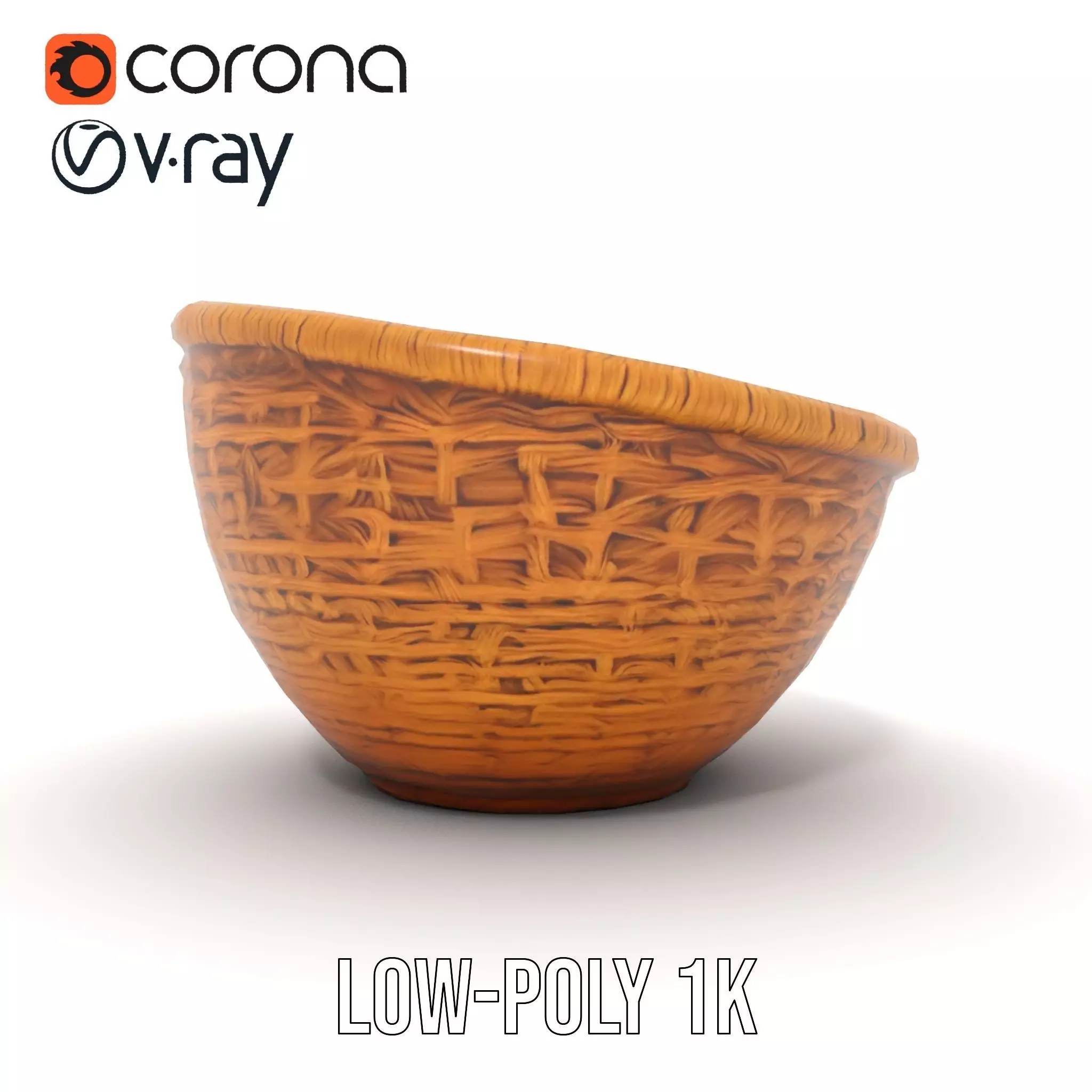 Natural Wicker Basket model pack Low-poly 3D model_28