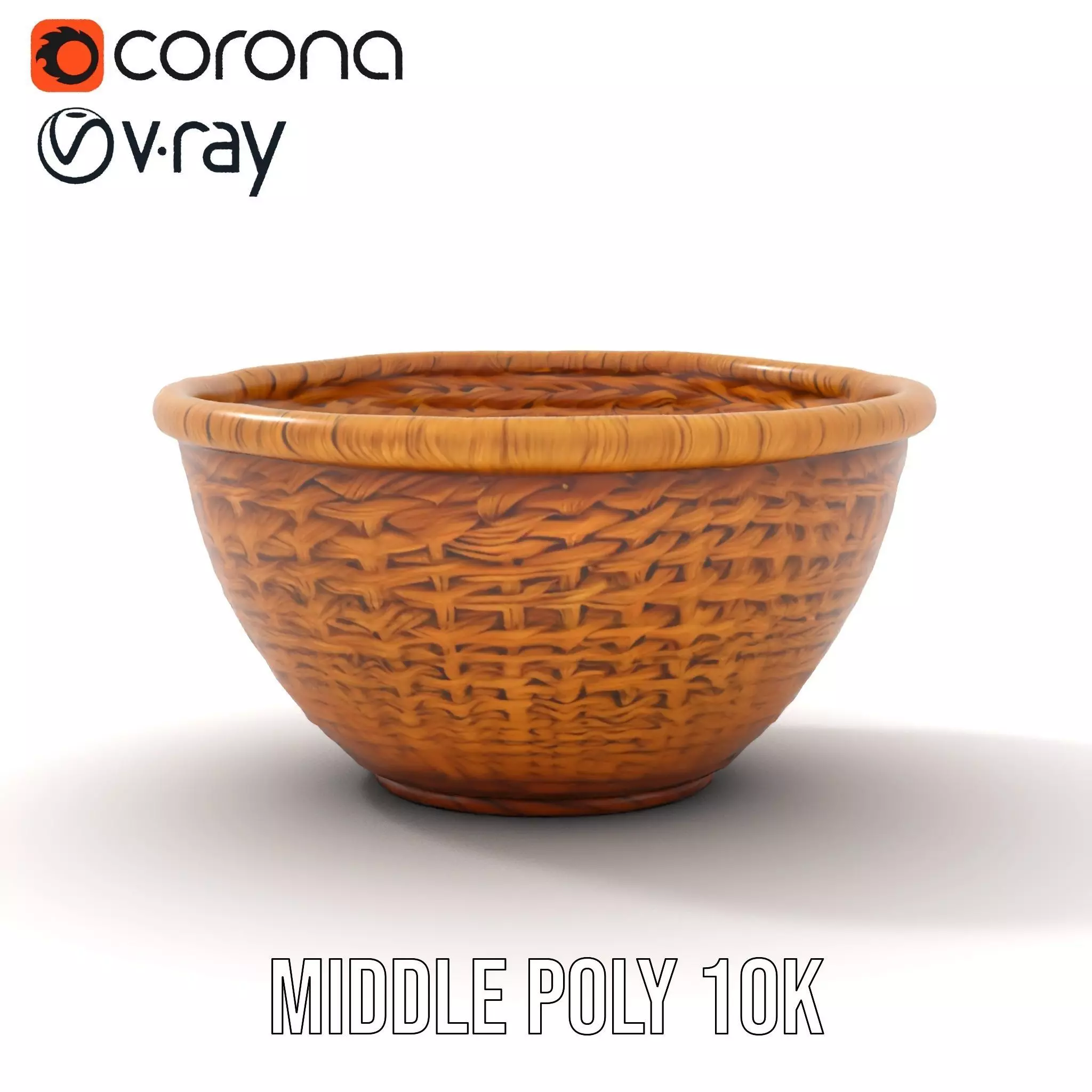 Natural Wicker Basket model pack Low-poly 3D model_11