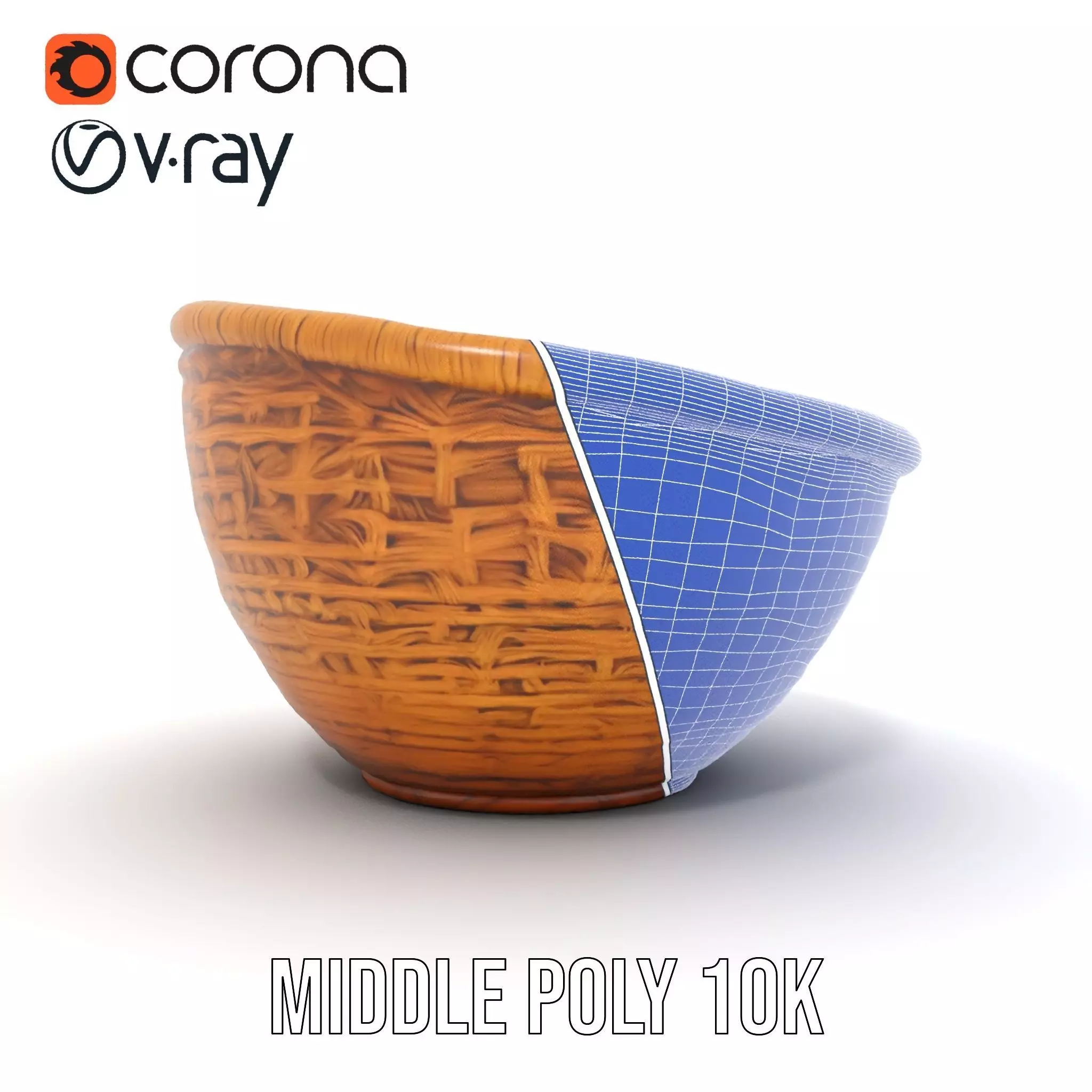 Natural Wicker Basket model pack Low-poly 3D model_29