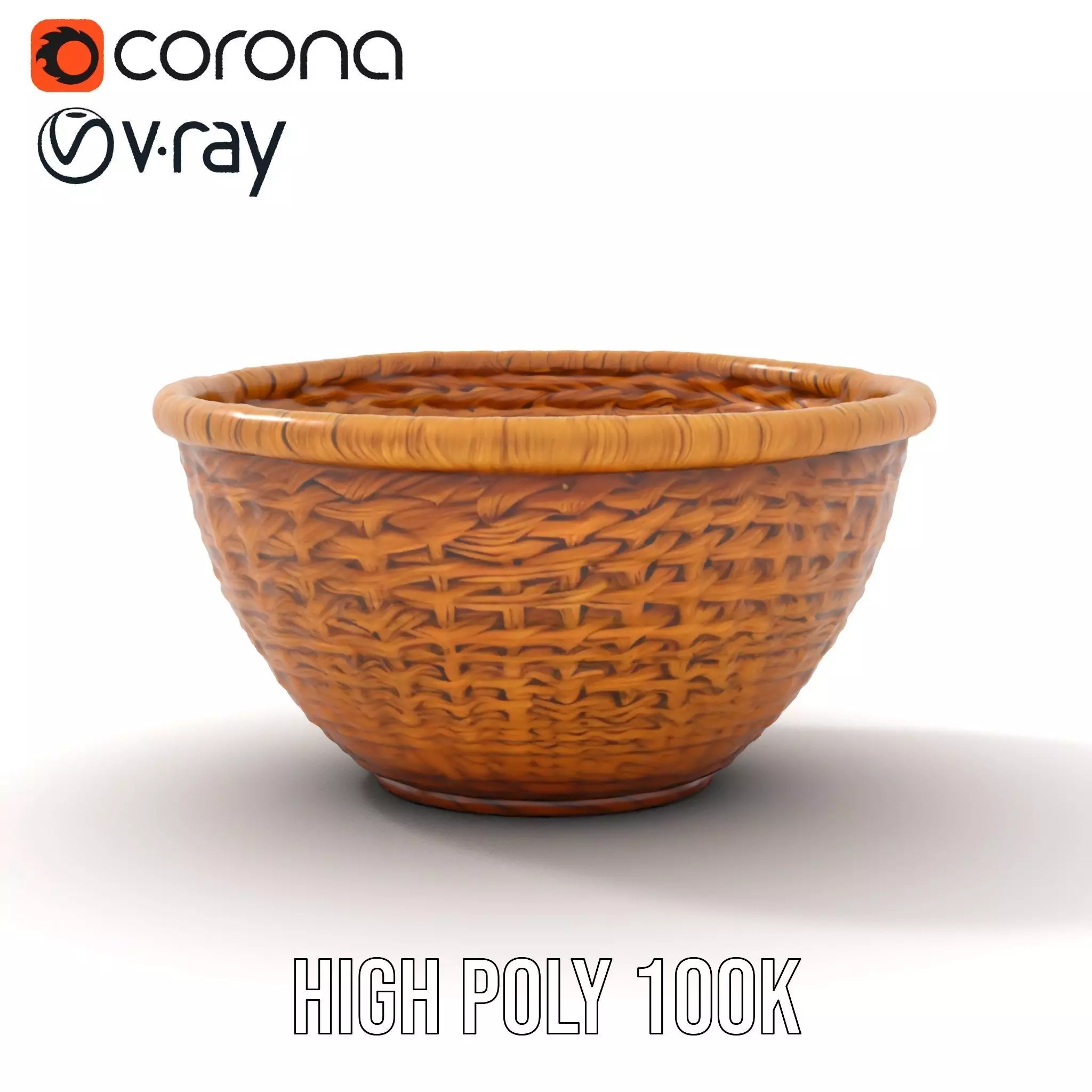 Natural Wicker Basket model pack Low-poly 3D model_20