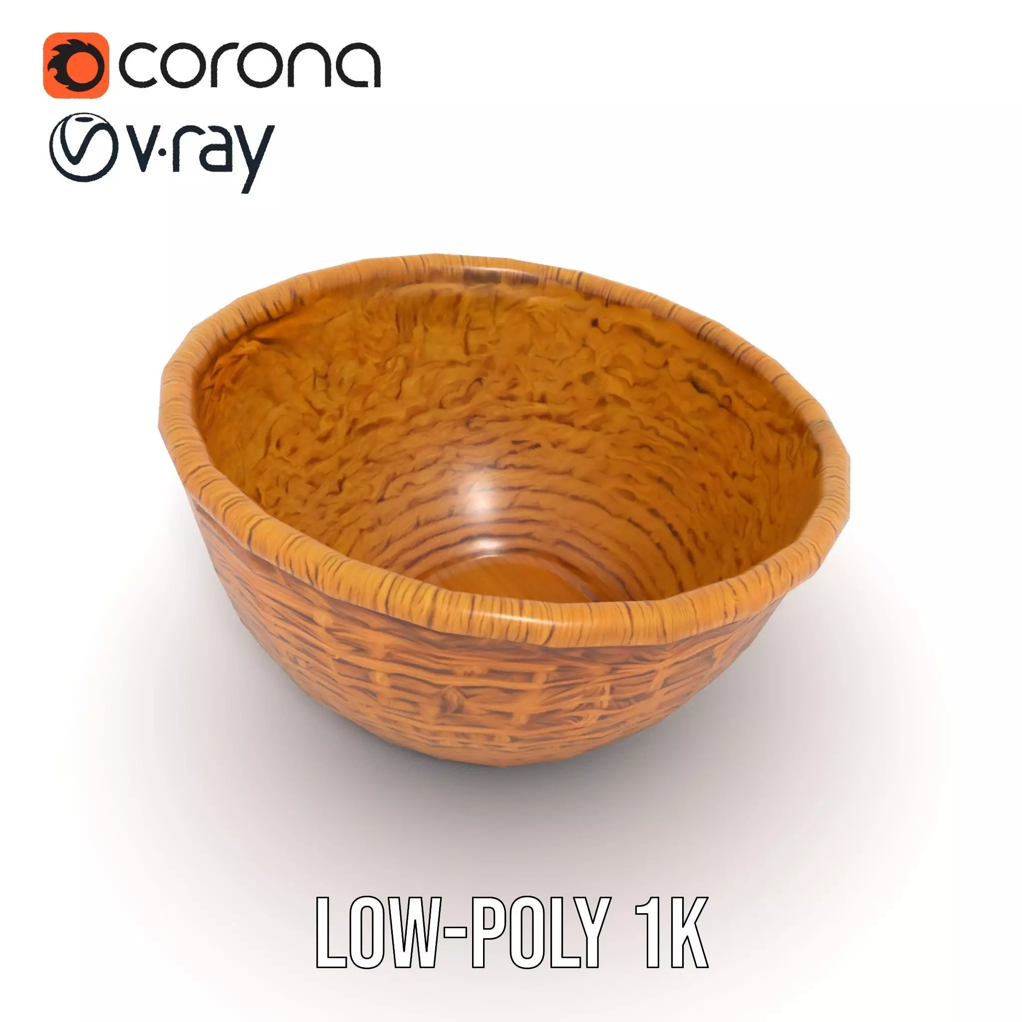 Natural Wicker Basket model pack Low-poly 3D model_7