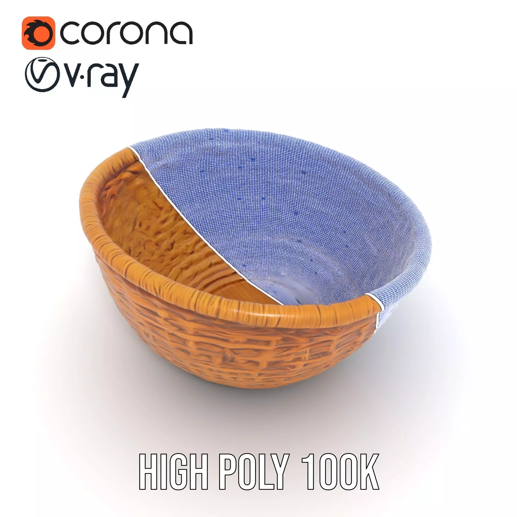 Natural Wicker Basket model pack Low-poly 3D model_32