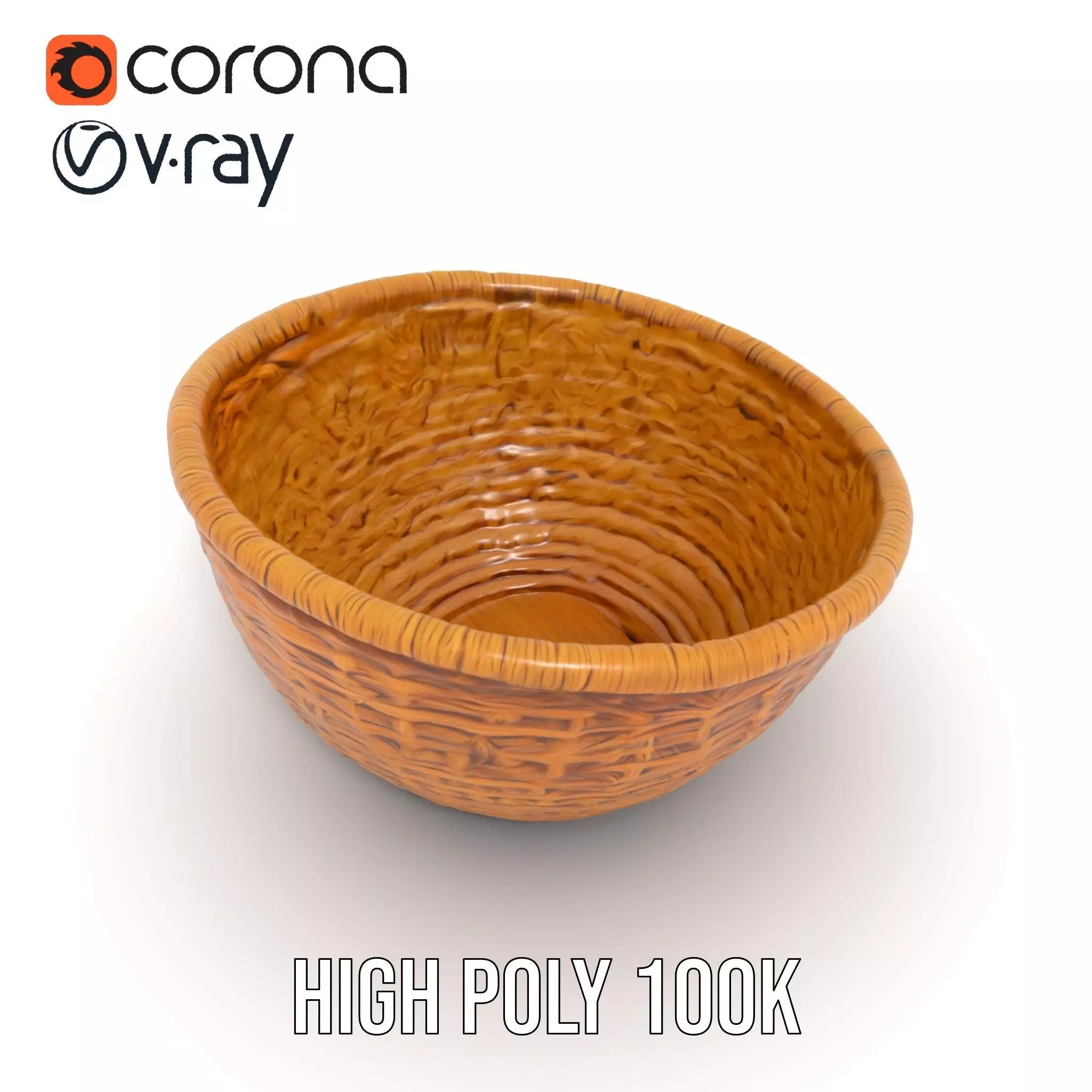 Natural Wicker Basket model pack Low-poly 3D model_15