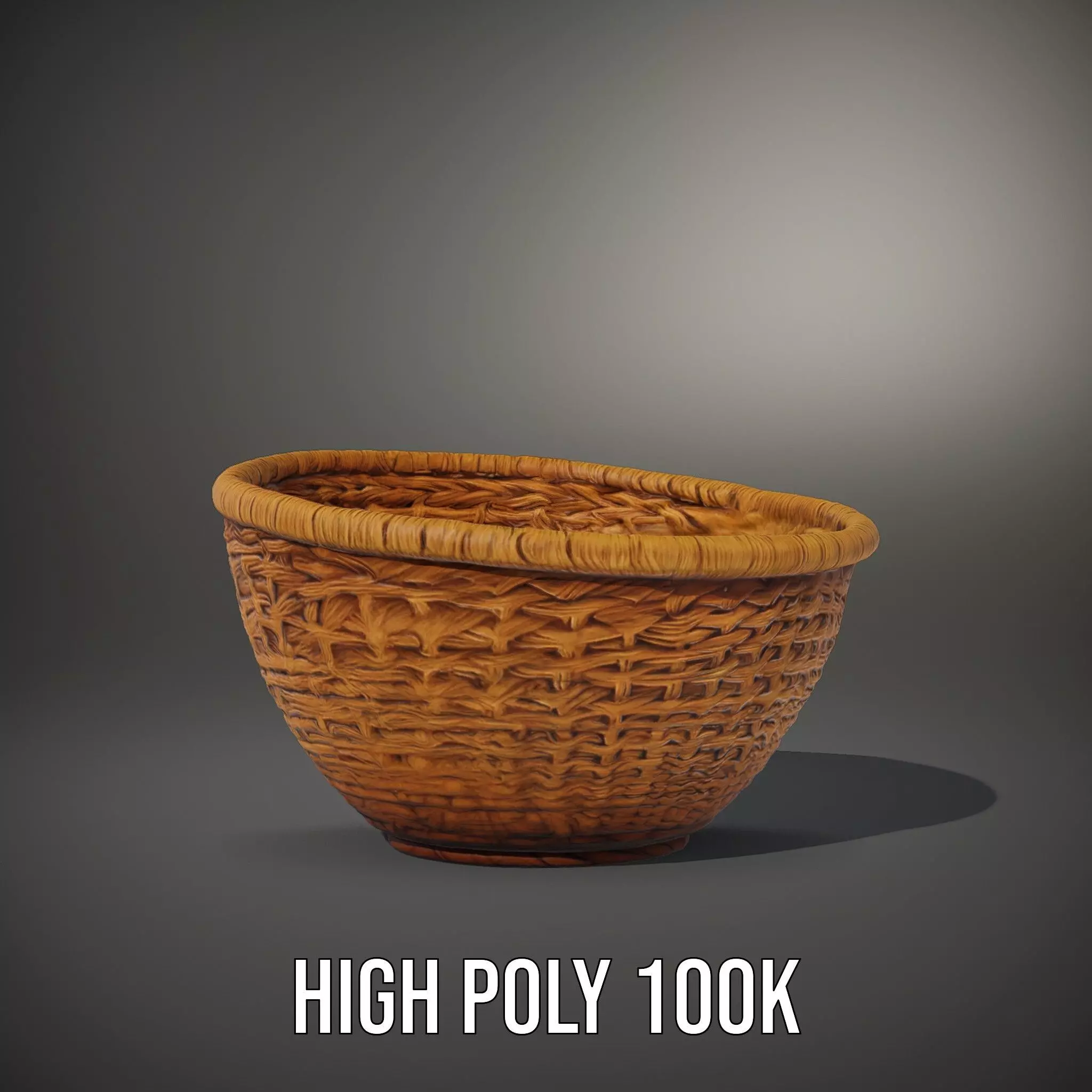 Natural Wicker Basket model pack Low-poly 3D model_8