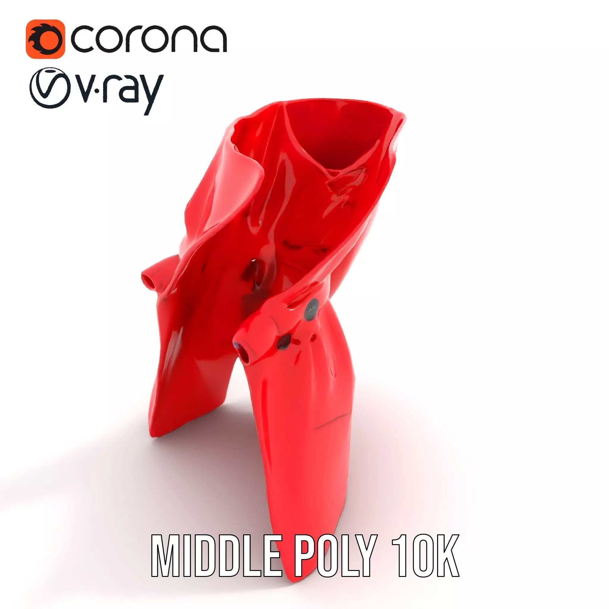 Vibrant Red Trench Coat model pack Low-poly 3D model_5