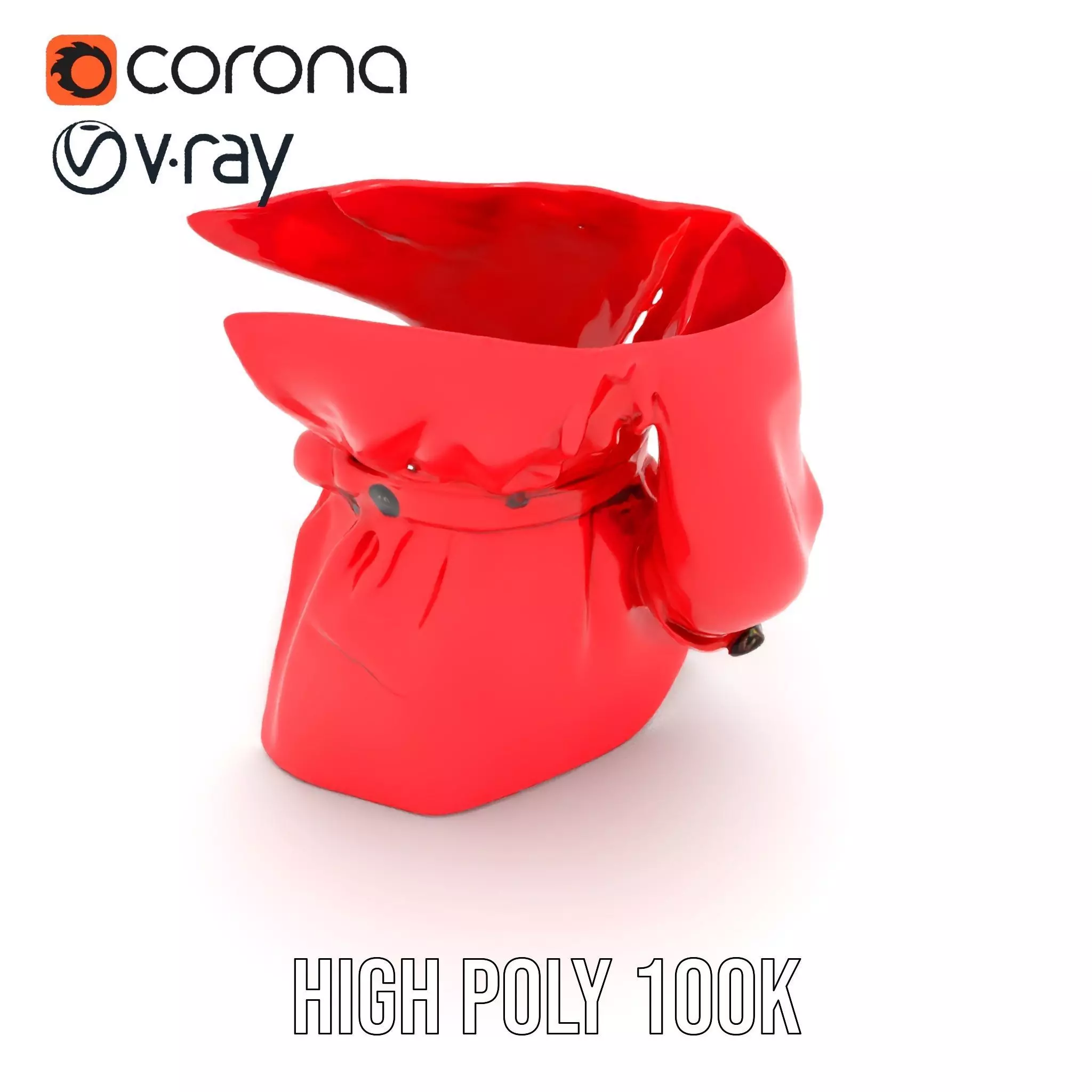 Vibrant Red Trench Coat model pack Low-poly 3D model_20