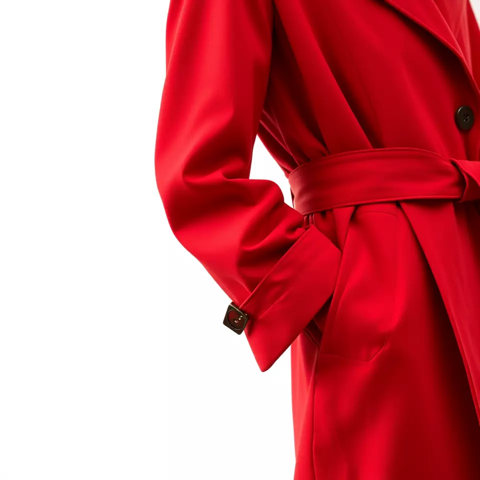 Vibrant Red Trench Coat model pack Low-poly 3D model_2