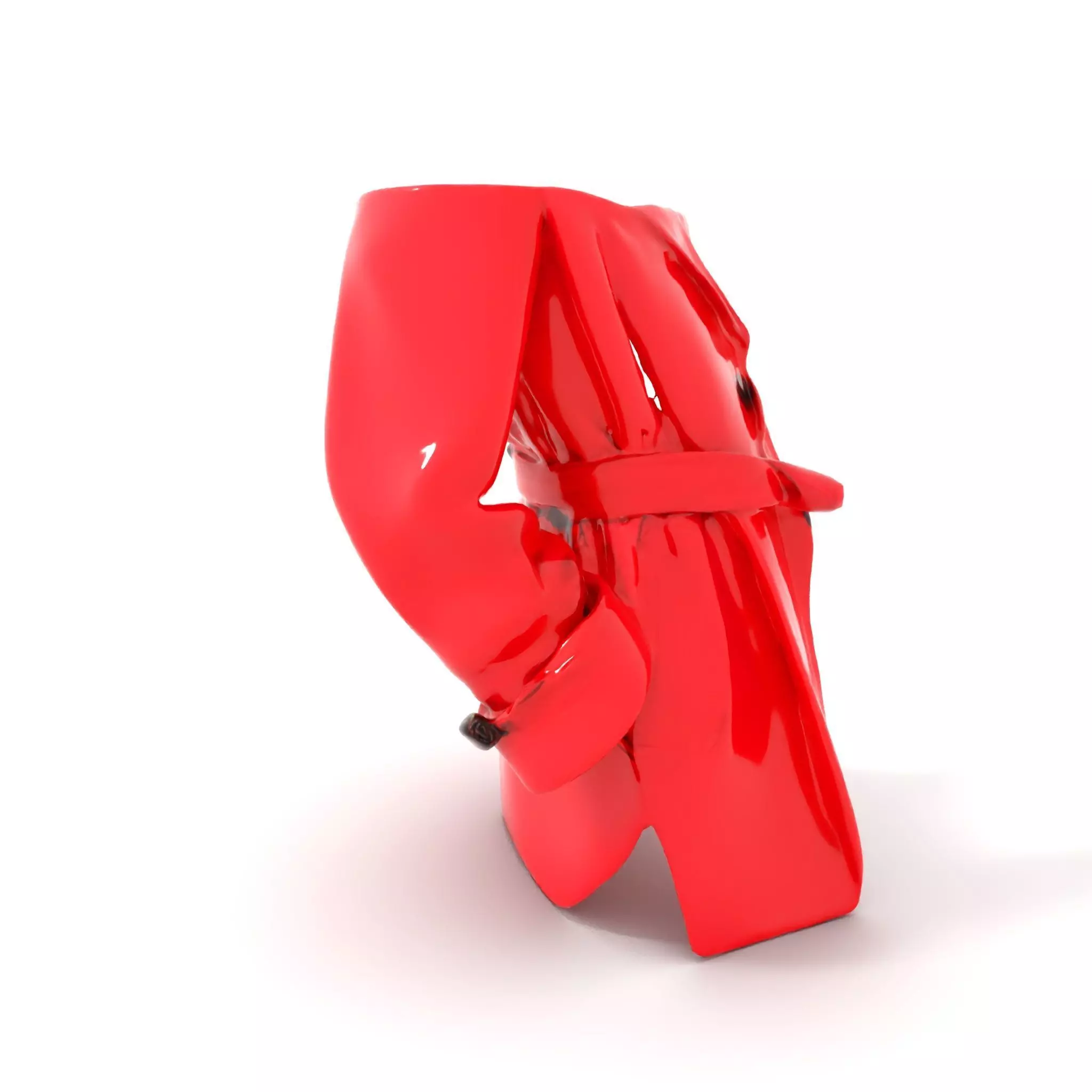 Vibrant Red Trench Coat model pack Low-poly 3D model_0