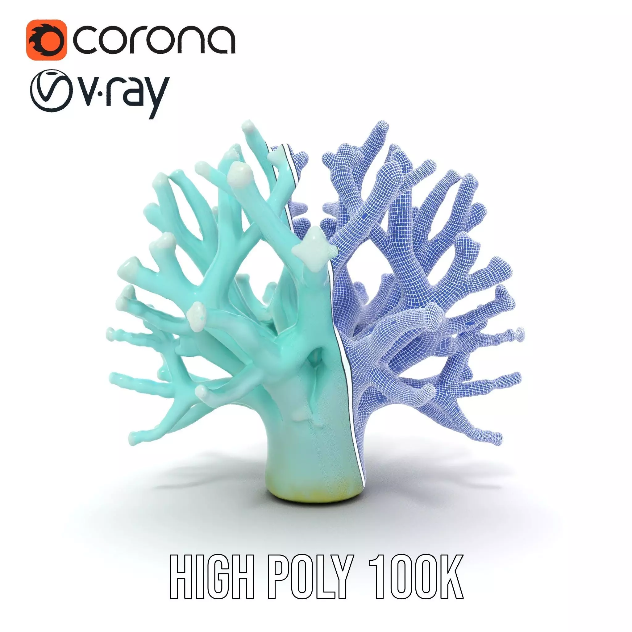 Mint Coral Reef model pack Low-poly 3D model_32