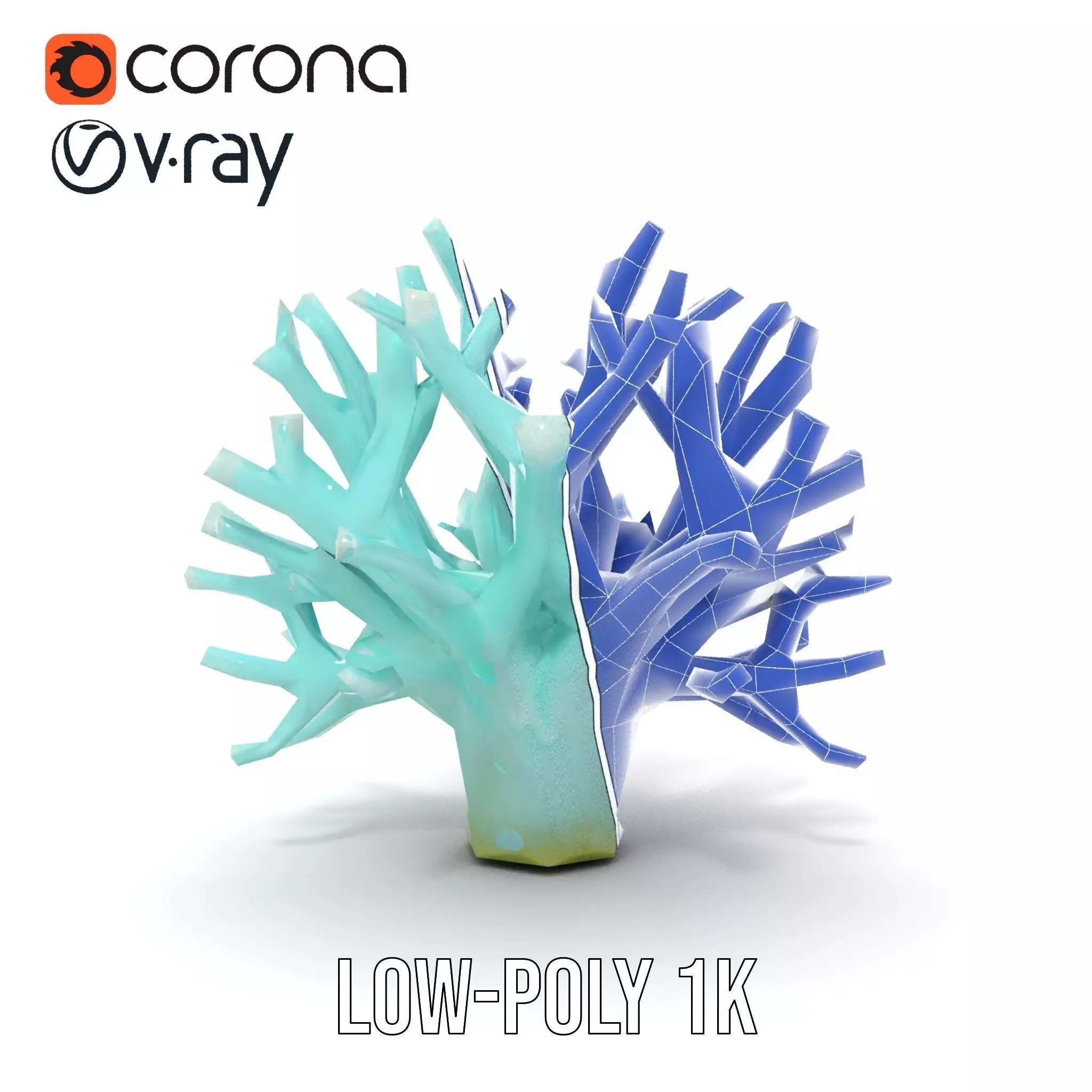 Mint Coral Reef model pack Low-poly 3D model_30