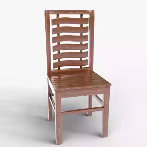 Dining Room Wooden Chair - Game Ready 3D Asset