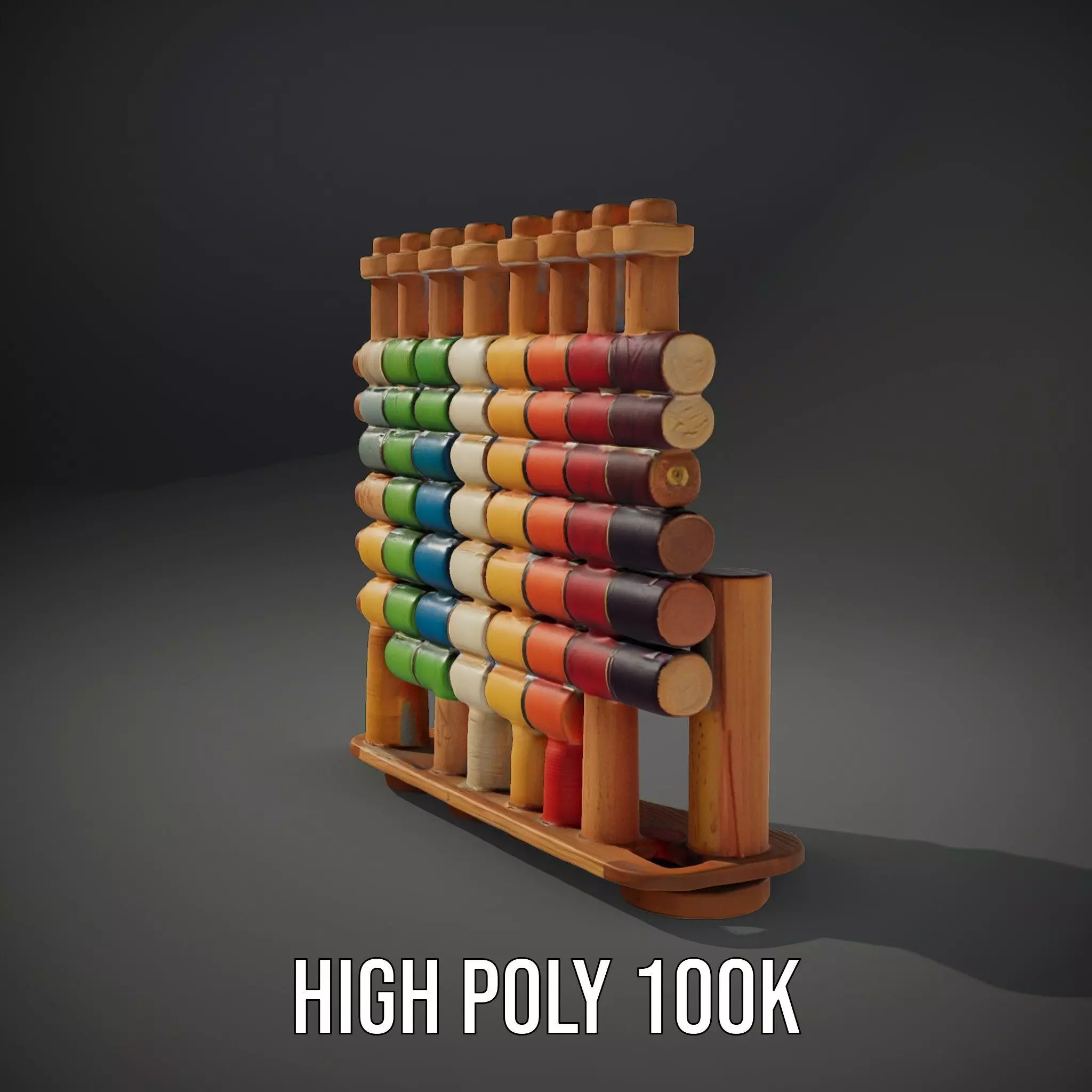 Colorful Thread Spools model pack Low-poly 3D model_10