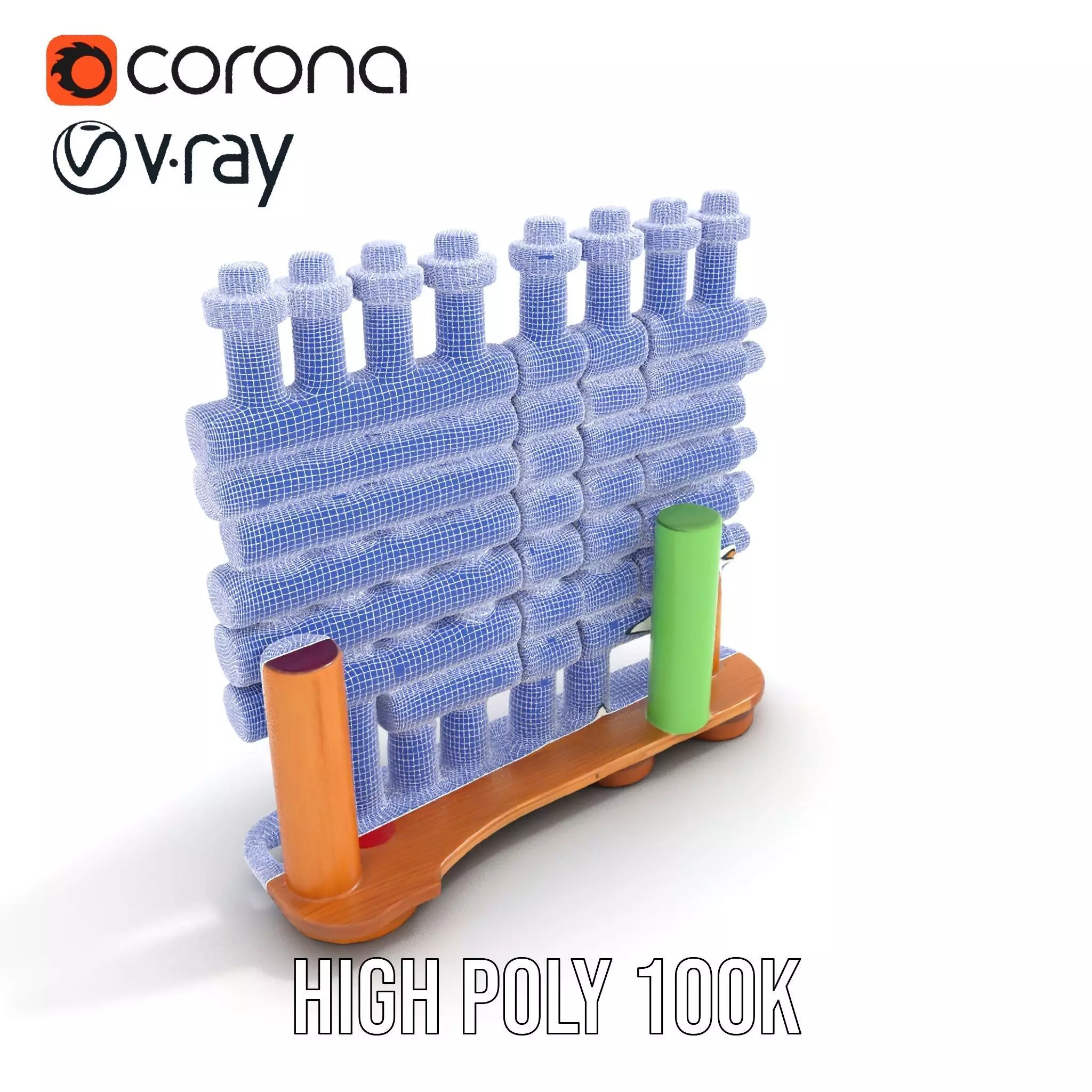 Colorful Thread Spools model pack Low-poly 3D model_26