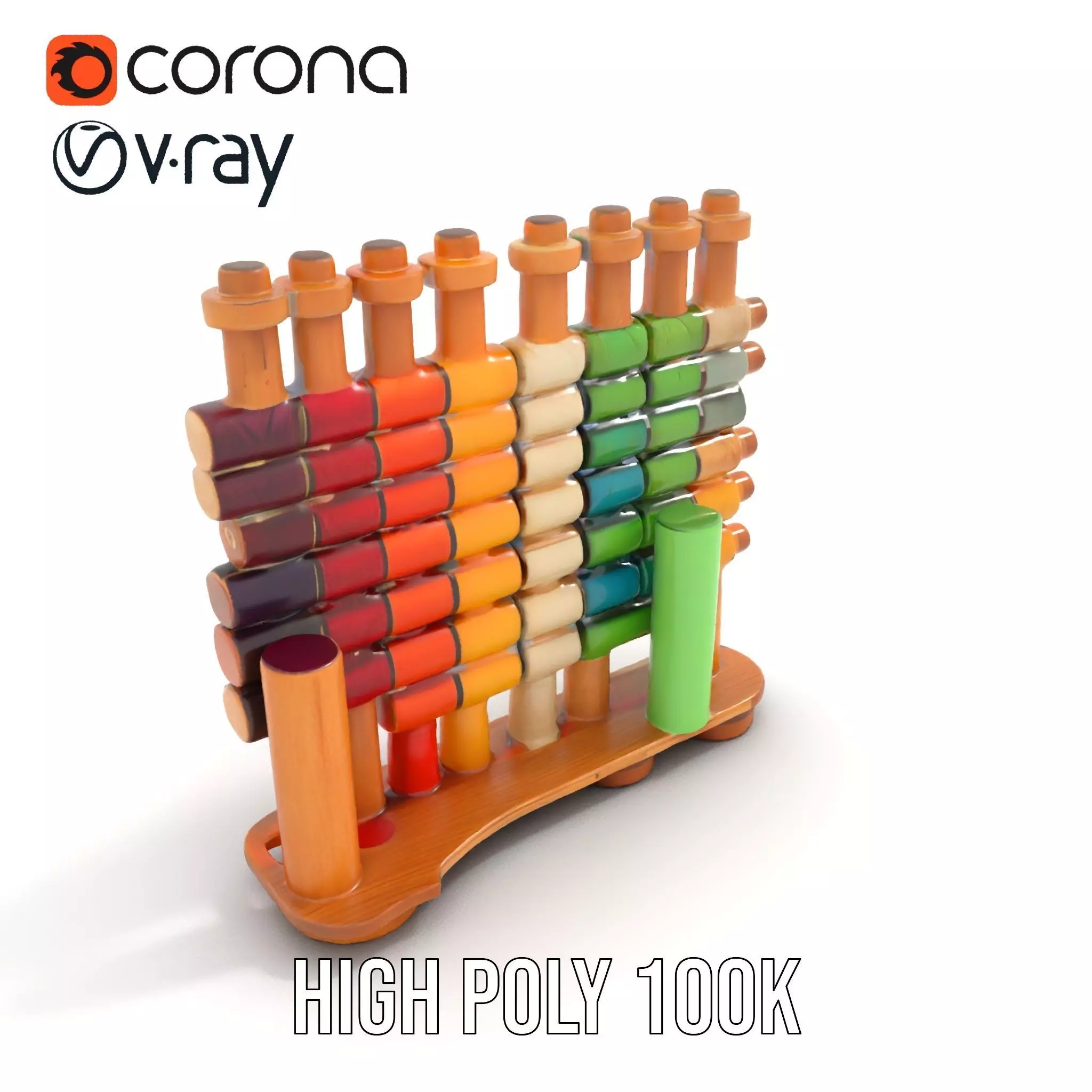 Colorful Thread Spools model pack Low-poly 3D model_20