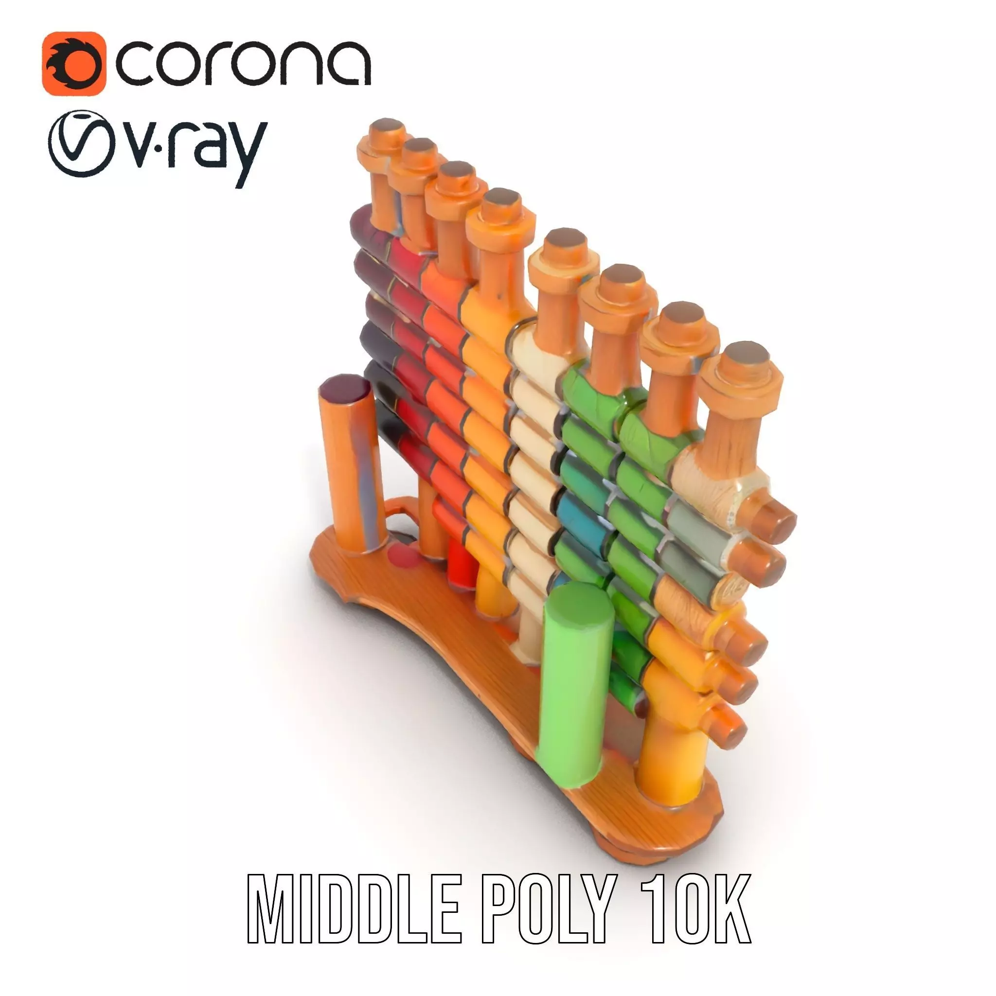 Colorful Thread Spools model pack Low-poly 3D model_13