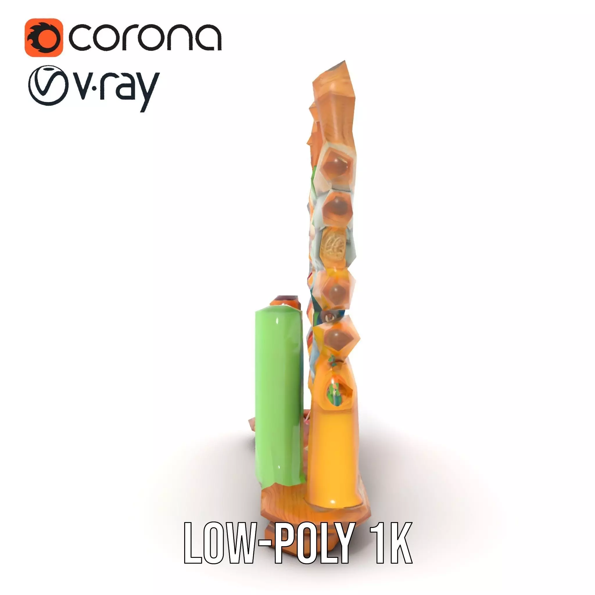 Colorful Thread Spools model pack Low-poly 3D model_16