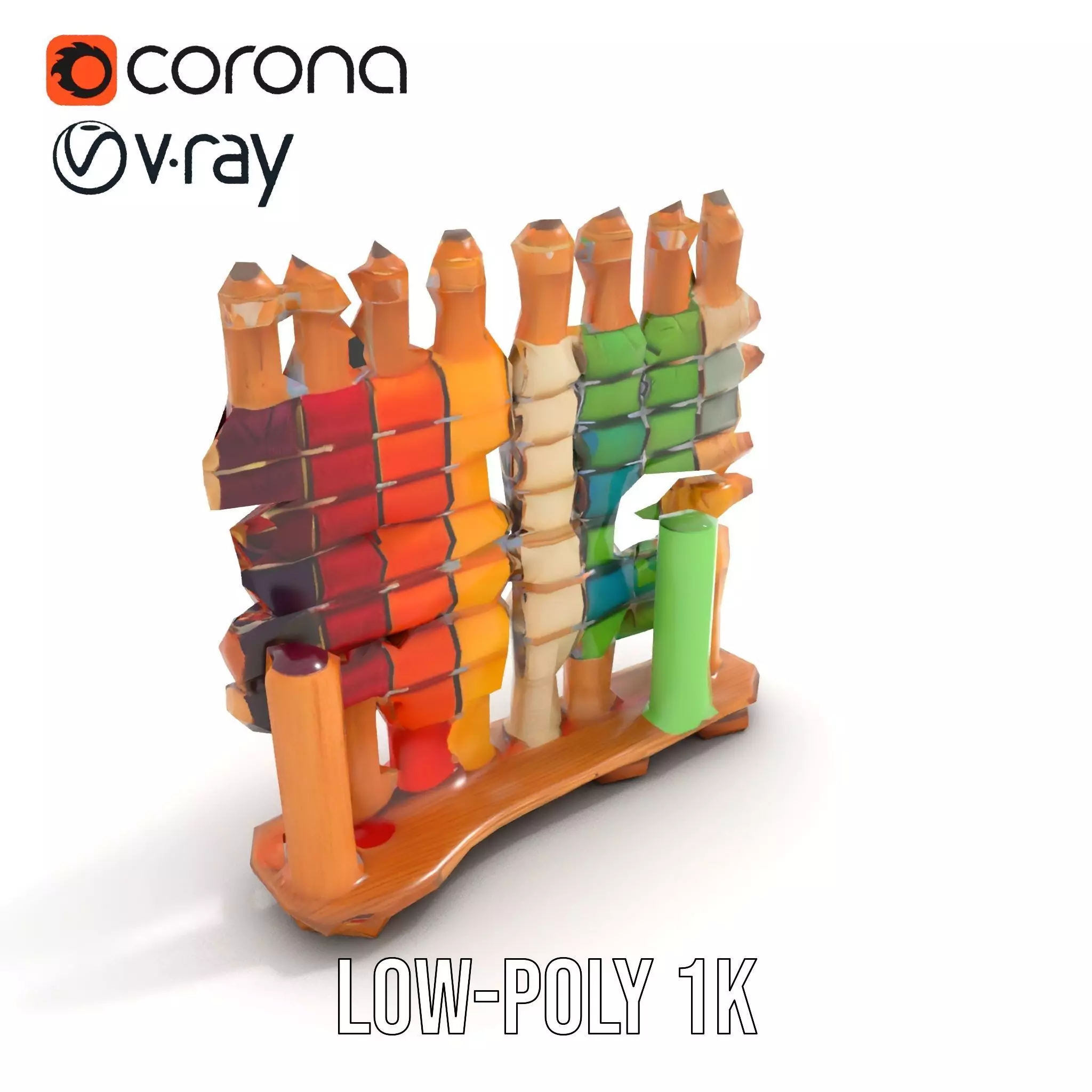Colorful Thread Spools model pack Low-poly 3D model_12