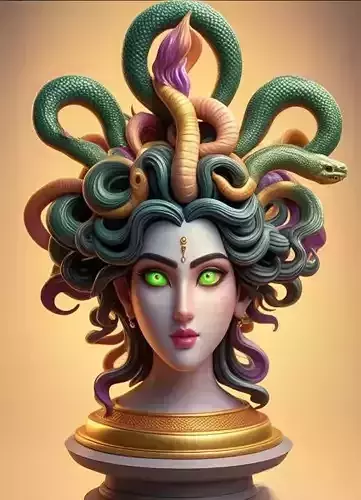 2260  Medusa Gorgon Head  3D Model  magic