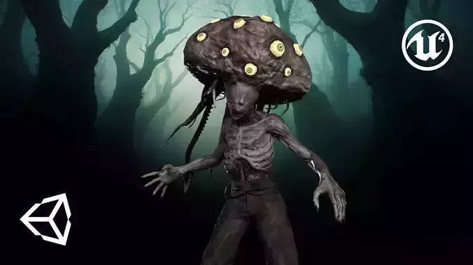Brain Mutant Low-poly 3D model