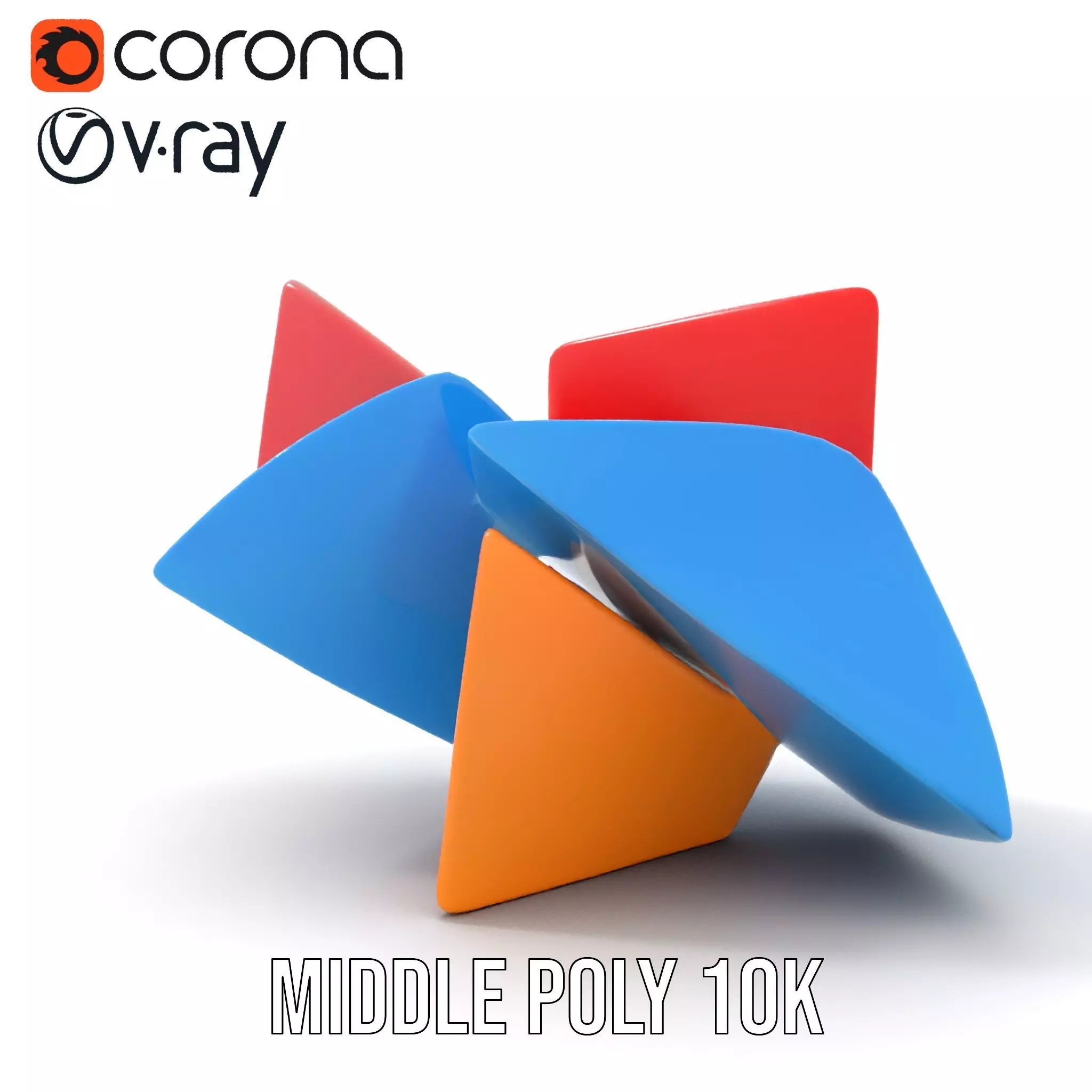 Vivid Geometric Shapes model pack Low-poly 3D model_6