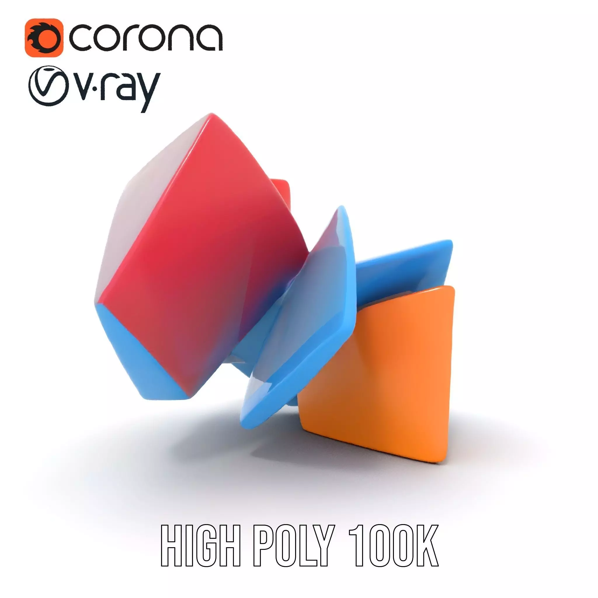 Vivid Geometric Shapes model pack Low-poly 3D model_23