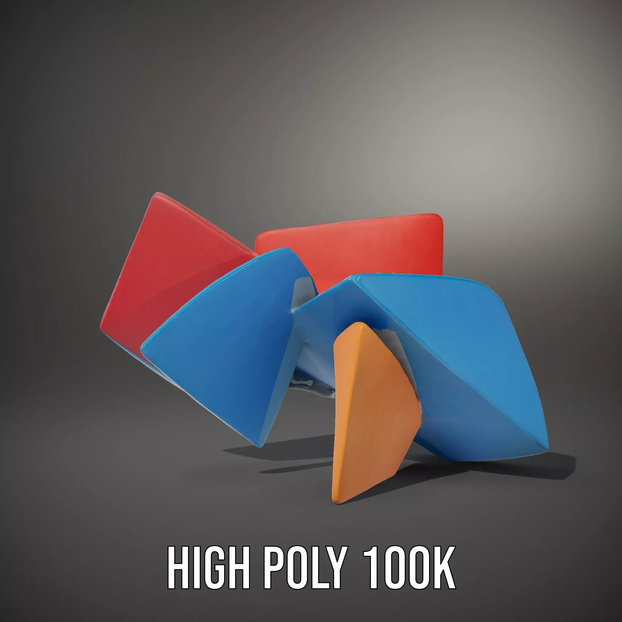 Vivid Geometric Shapes model pack Low-poly 3D model_8