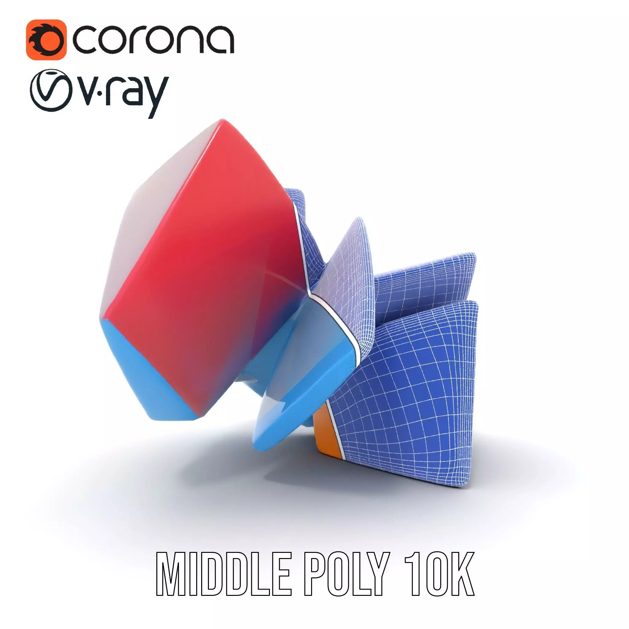 Vivid Geometric Shapes model pack Low-poly 3D model_27