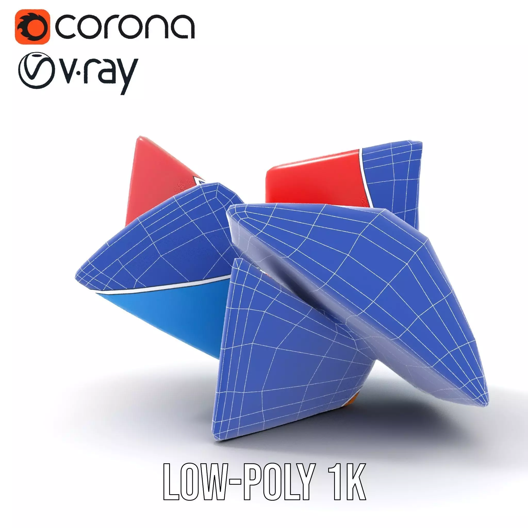 Vivid Geometric Shapes model pack Low-poly 3D model_30