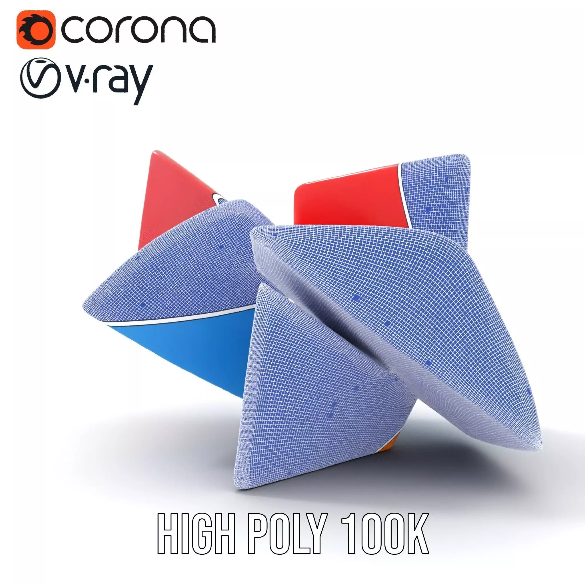 Vivid Geometric Shapes model pack Low-poly 3D model_34