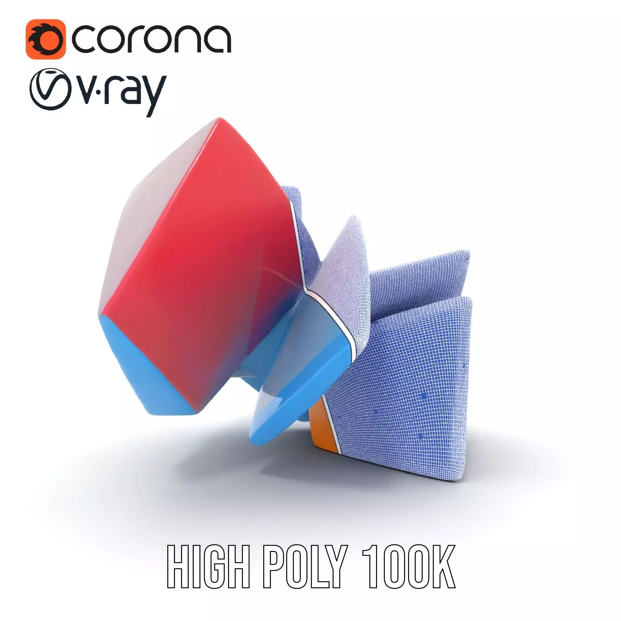Vivid Geometric Shapes model pack Low-poly 3D model_33