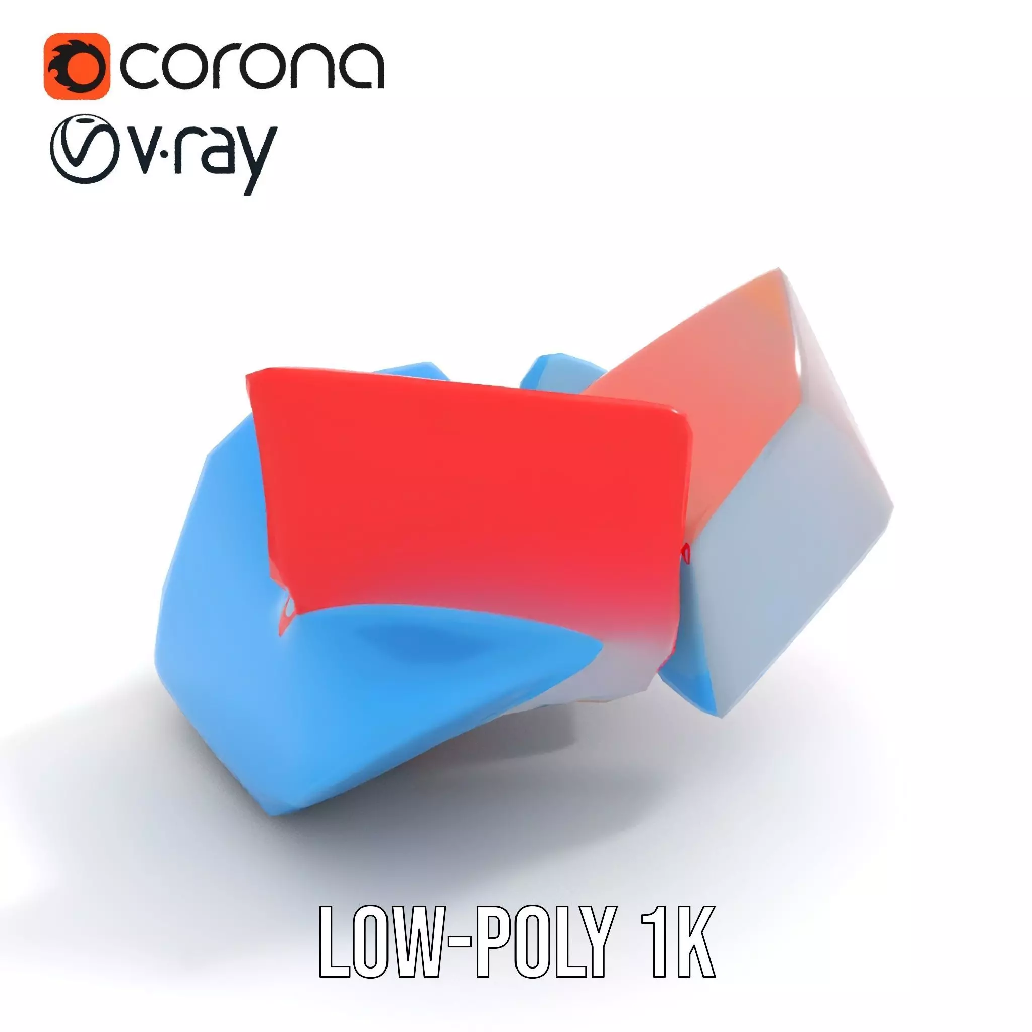 Vivid Geometric Shapes model pack Low-poly 3D model_12