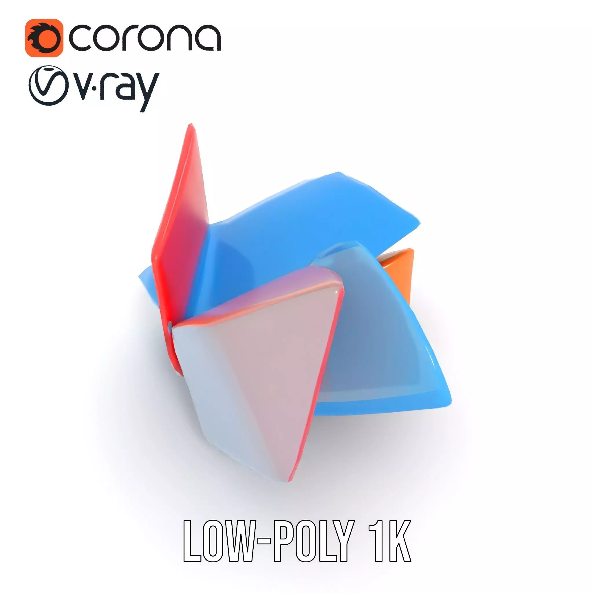 Vivid Geometric Shapes model pack Low-poly 3D model_9