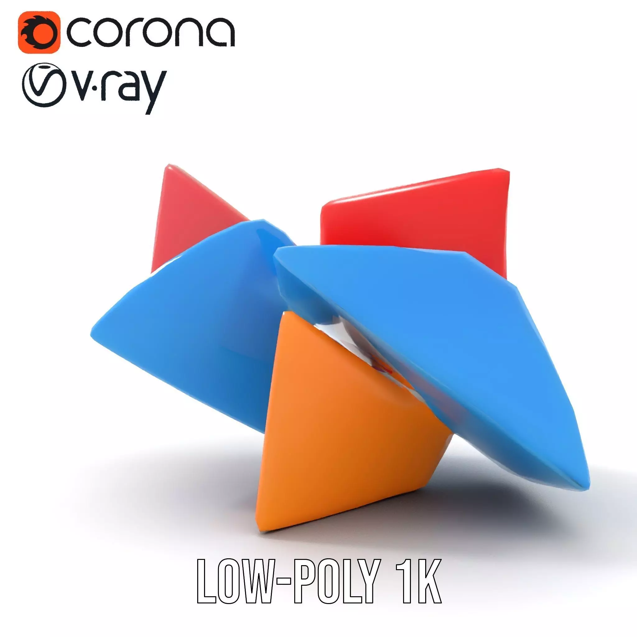 Vivid Geometric Shapes model pack Low-poly 3D model_28