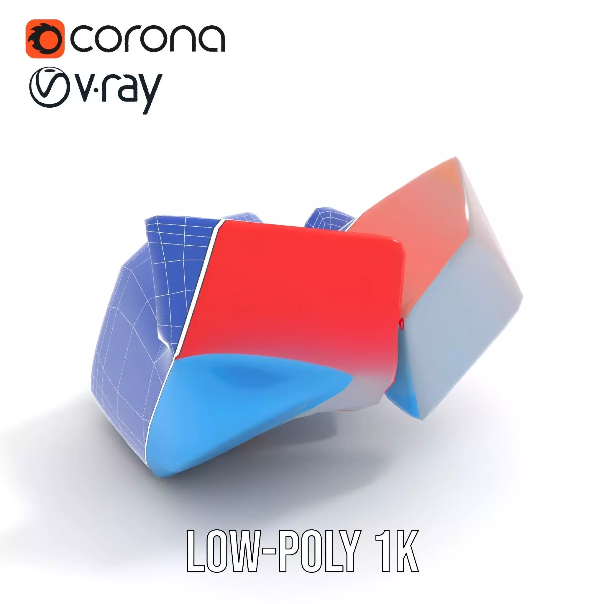Vivid Geometric Shapes model pack Low-poly 3D model_14