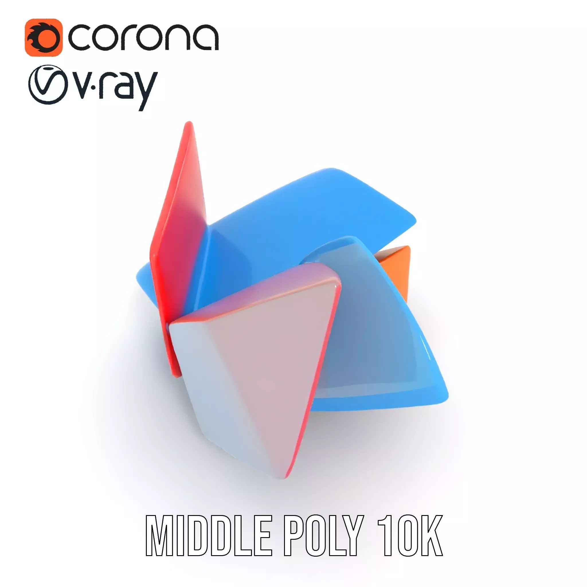 Vivid Geometric Shapes model pack Low-poly 3D model_13