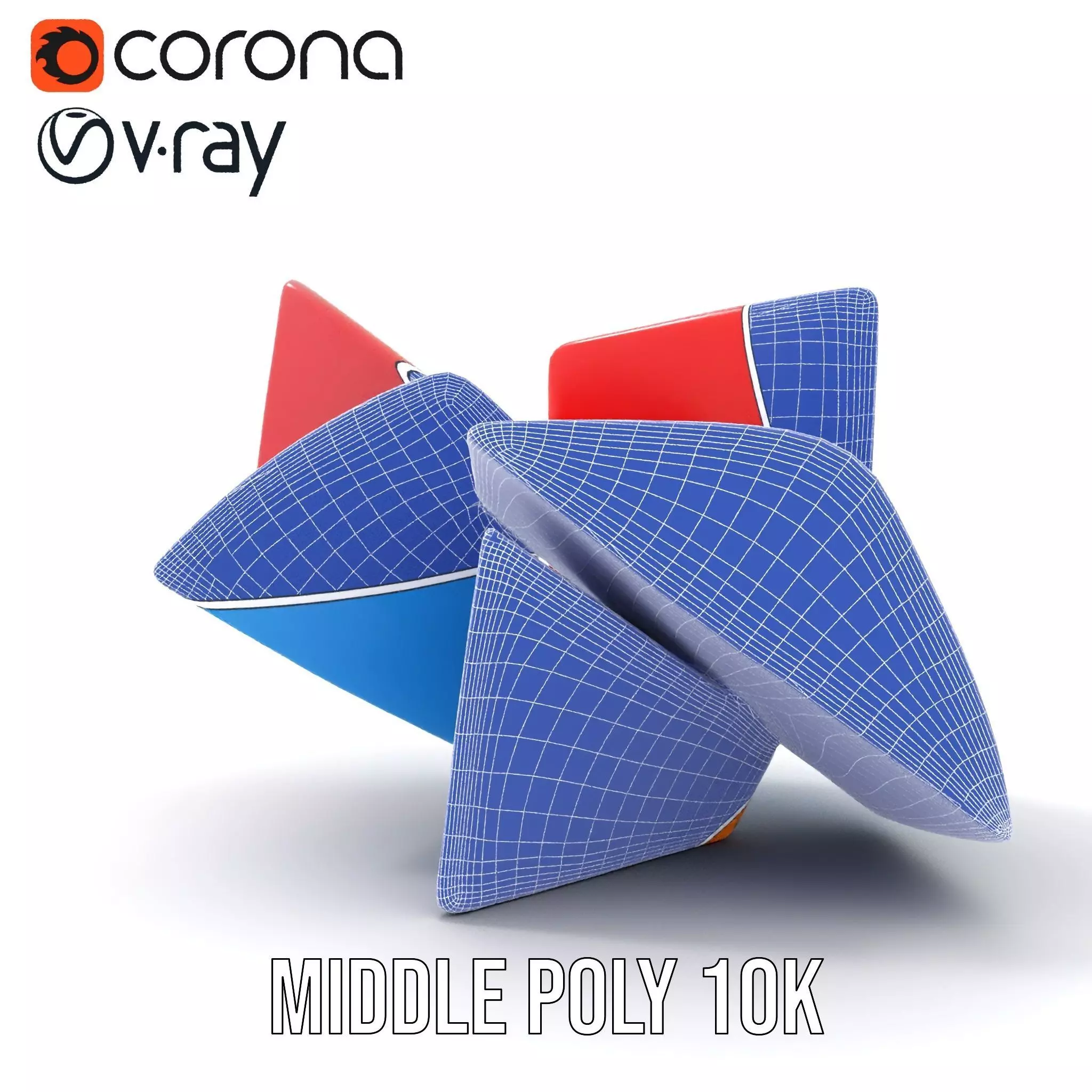 Vivid Geometric Shapes model pack Low-poly 3D model_16
