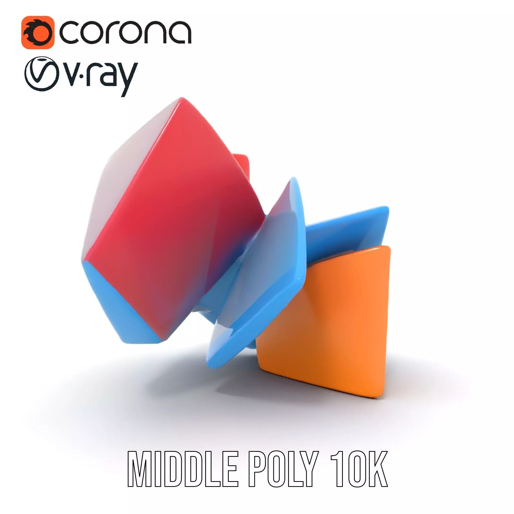 Vivid Geometric Shapes model pack Low-poly 3D model_21