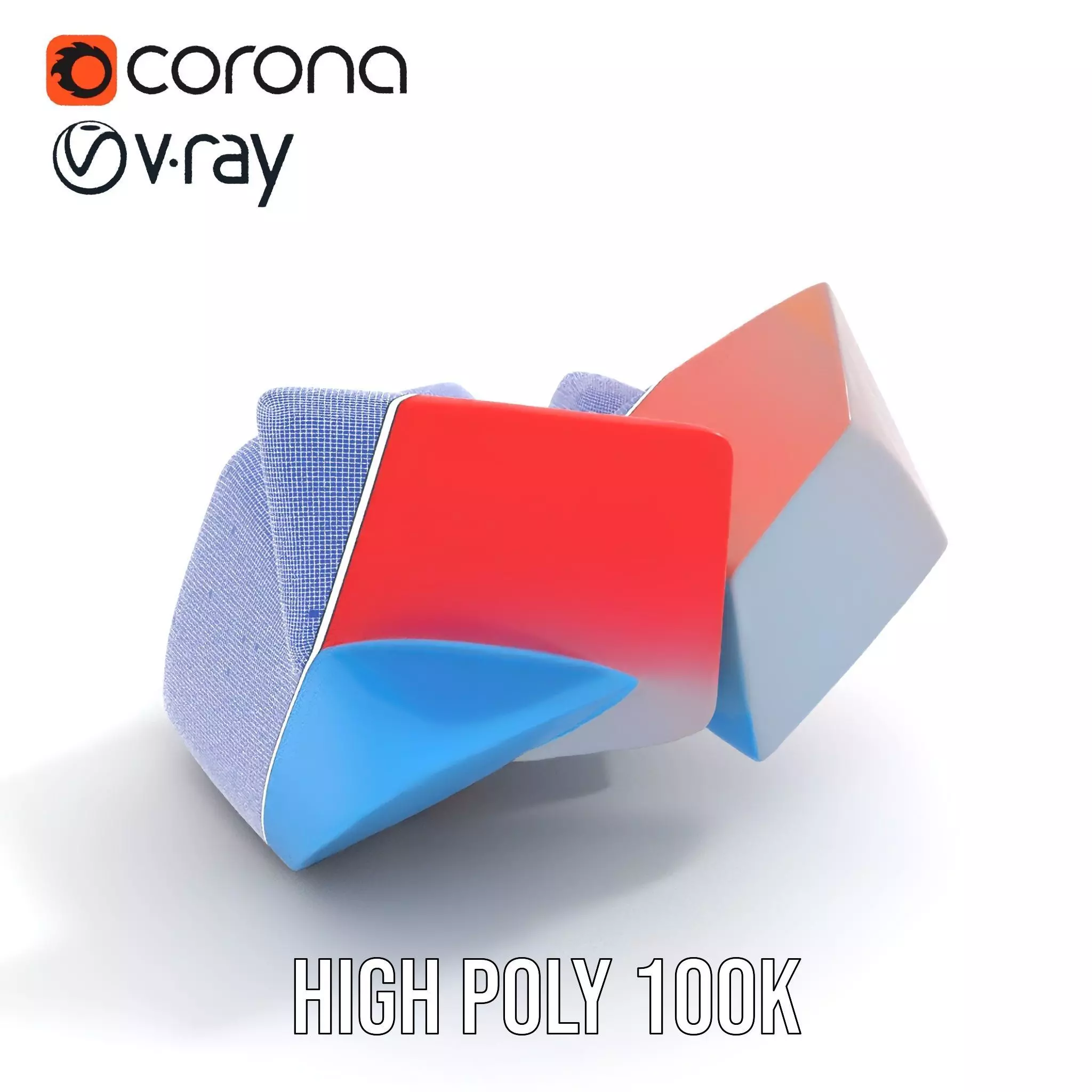 Vivid Geometric Shapes model pack Low-poly 3D model_32