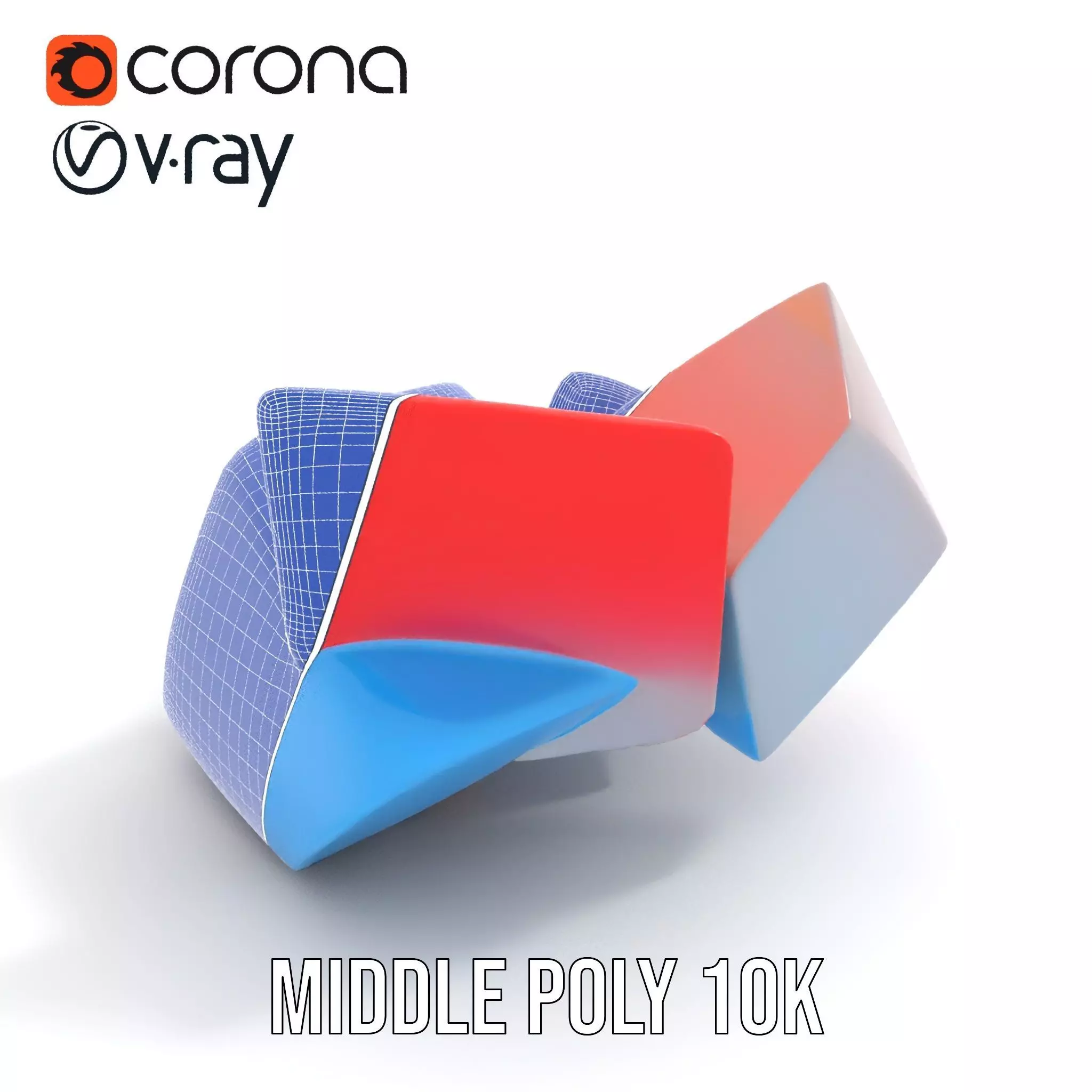 Vivid Geometric Shapes model pack Low-poly 3D model_18