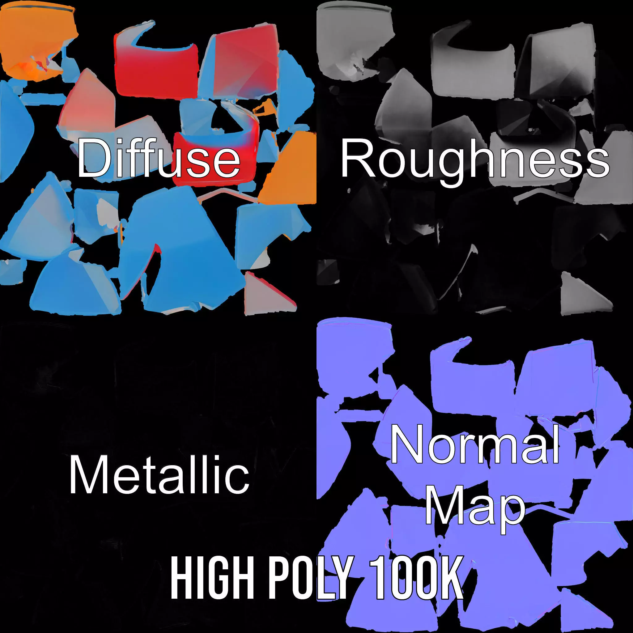 Vivid Geometric Shapes model pack Low-poly 3D model_3