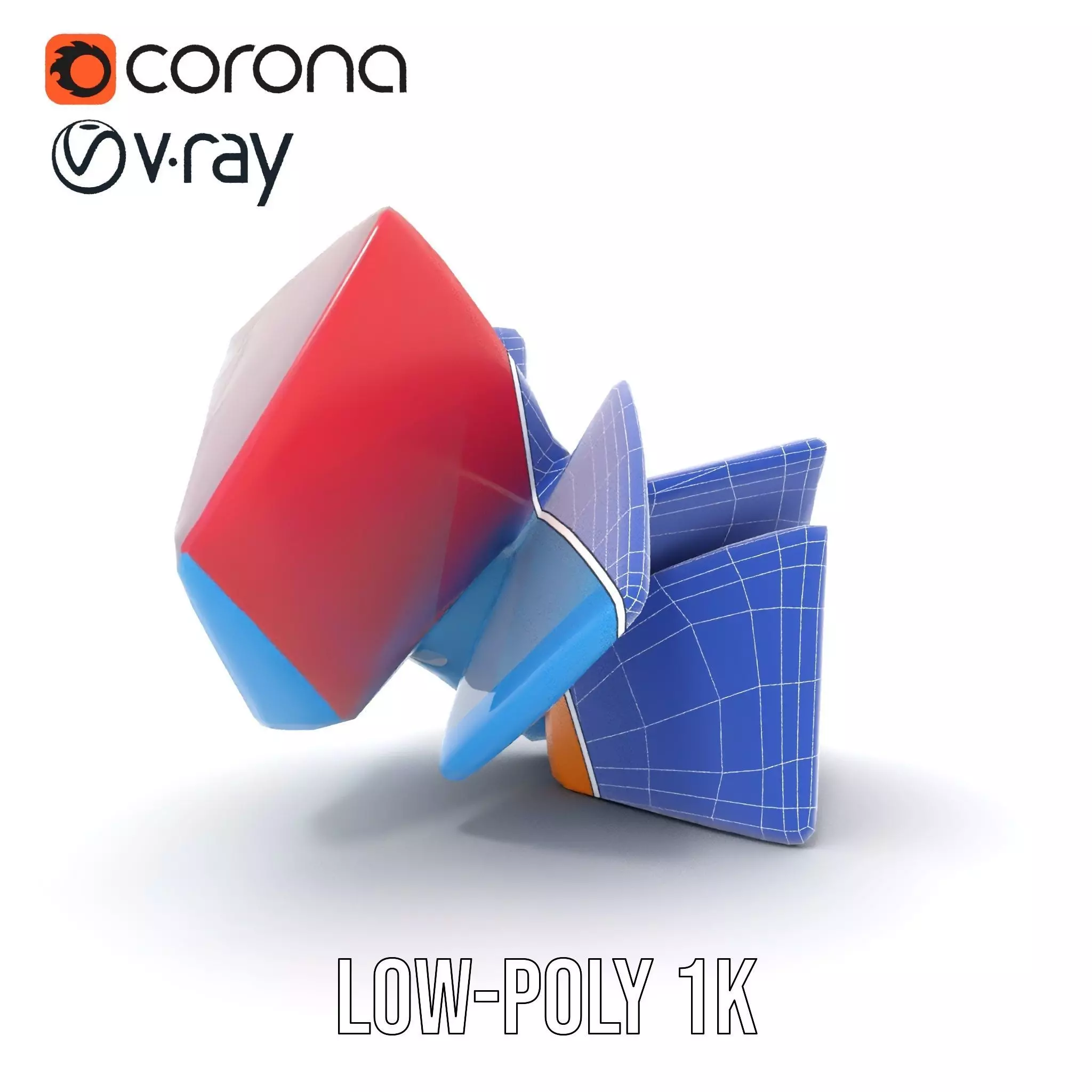 Vivid Geometric Shapes model pack Low-poly 3D model_22