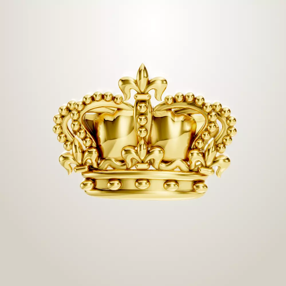 Golden royal crown of a king 3D print model_0