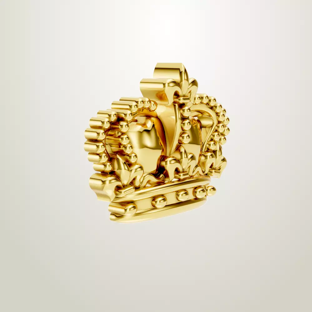 Golden royal crown of a king 3D print model_1
